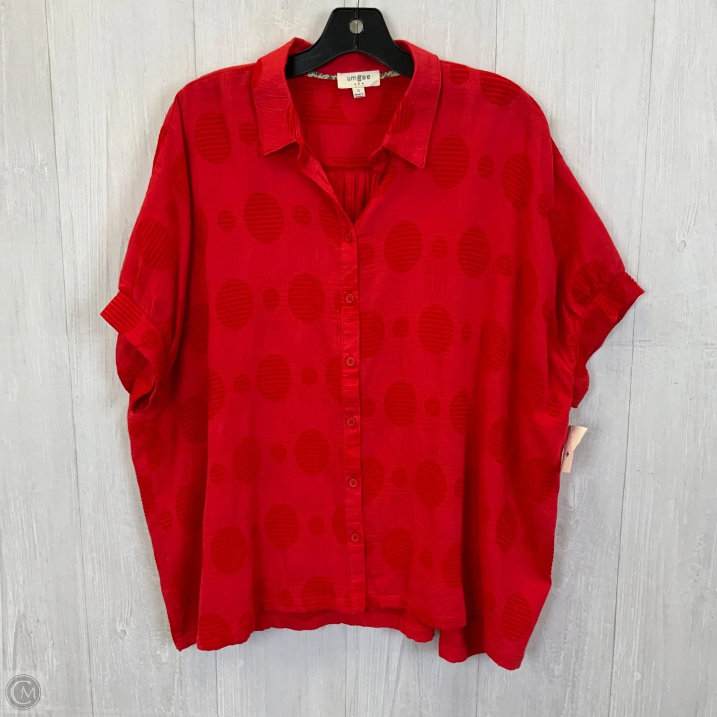 Blouse Short Sleeve By Umgee In Red, Size: S