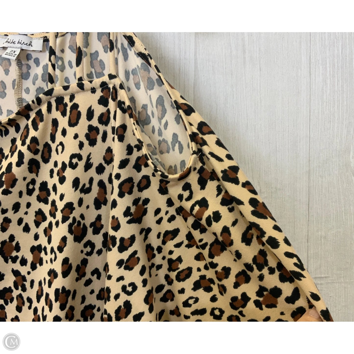Top Long Sleeve Basic By White Birch In Leopard Print, Size: 2x