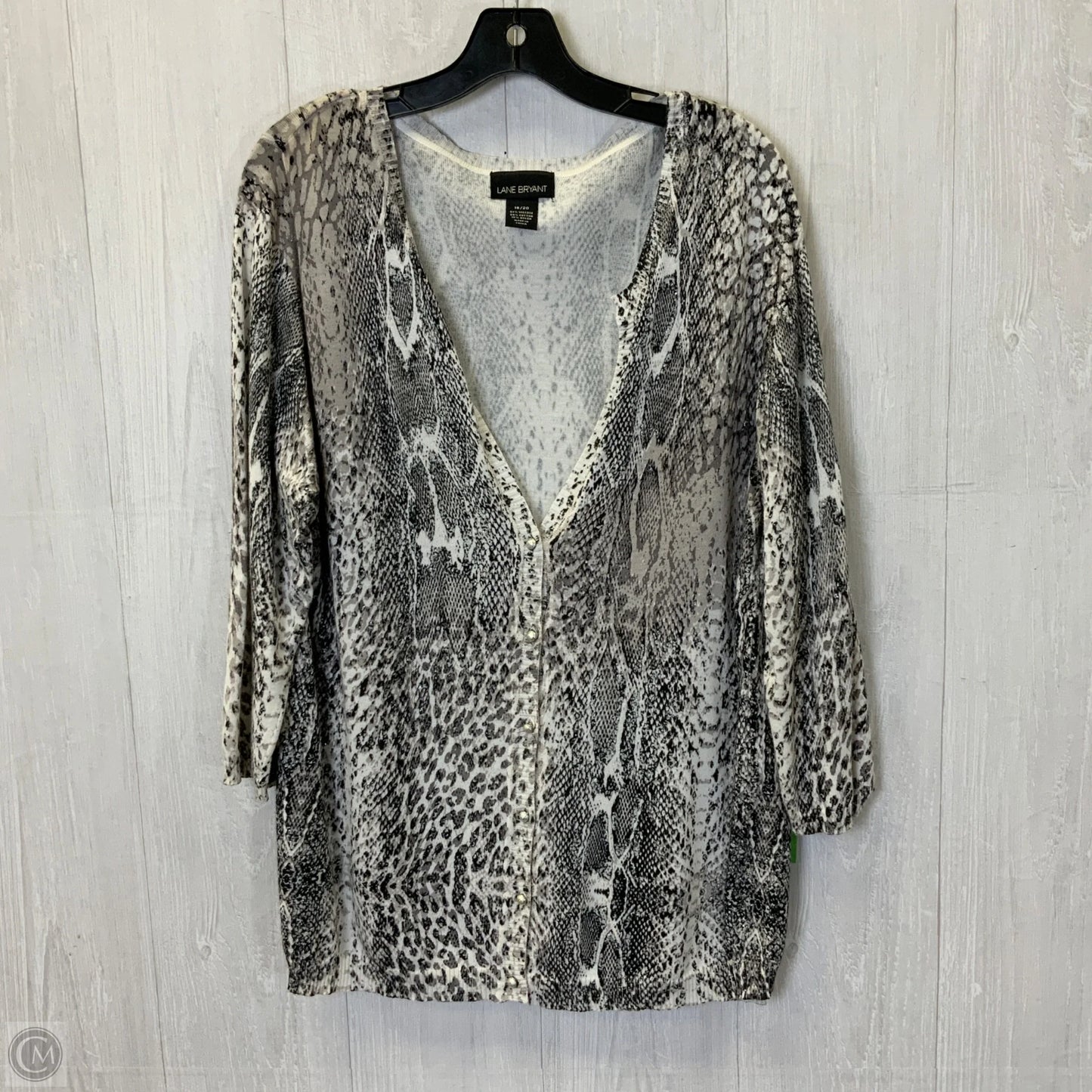 Cardigan By Lane Bryant In Snakeskin Print, Size: 2x