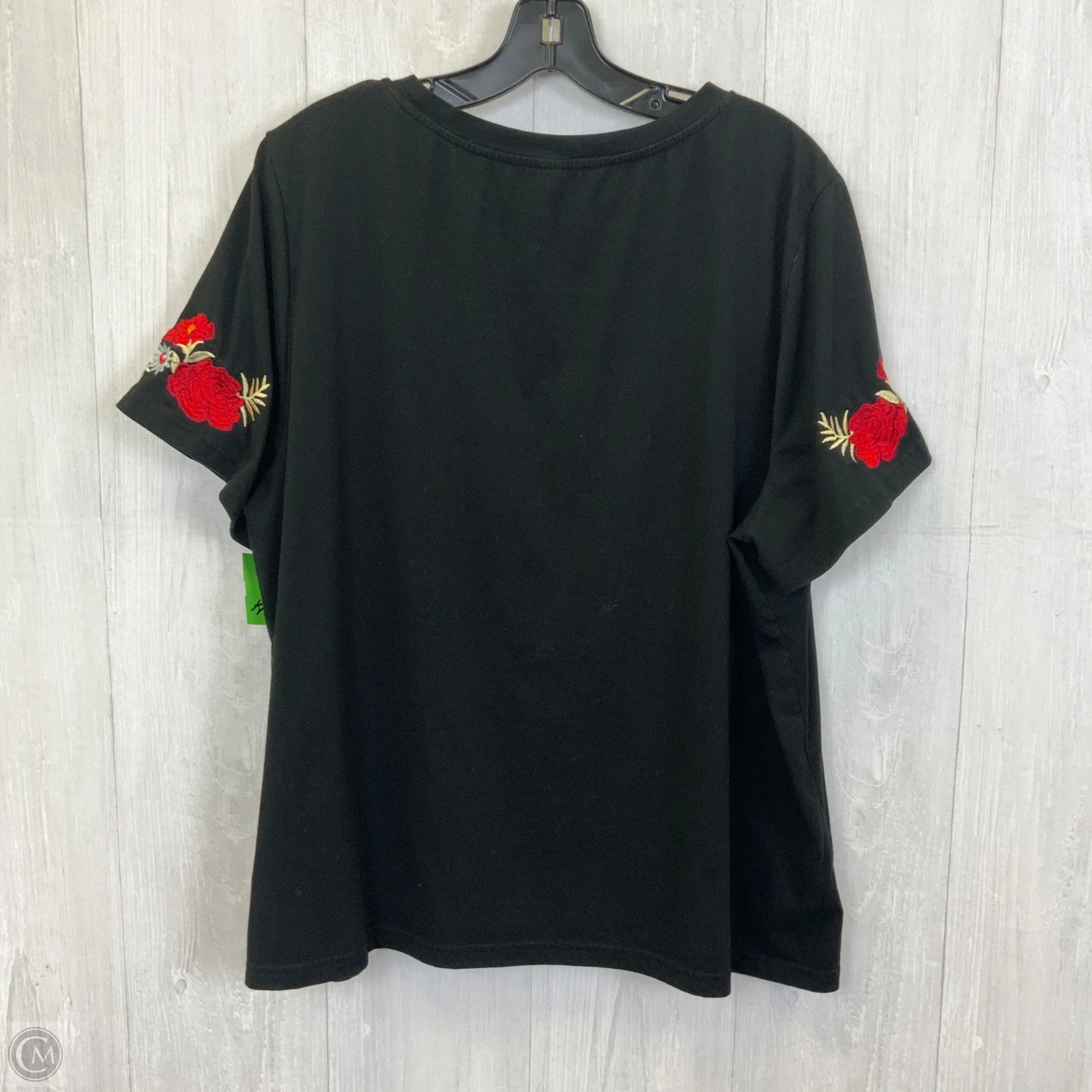 Top Short Sleeve Basic By Shein In Black, Size: 3x