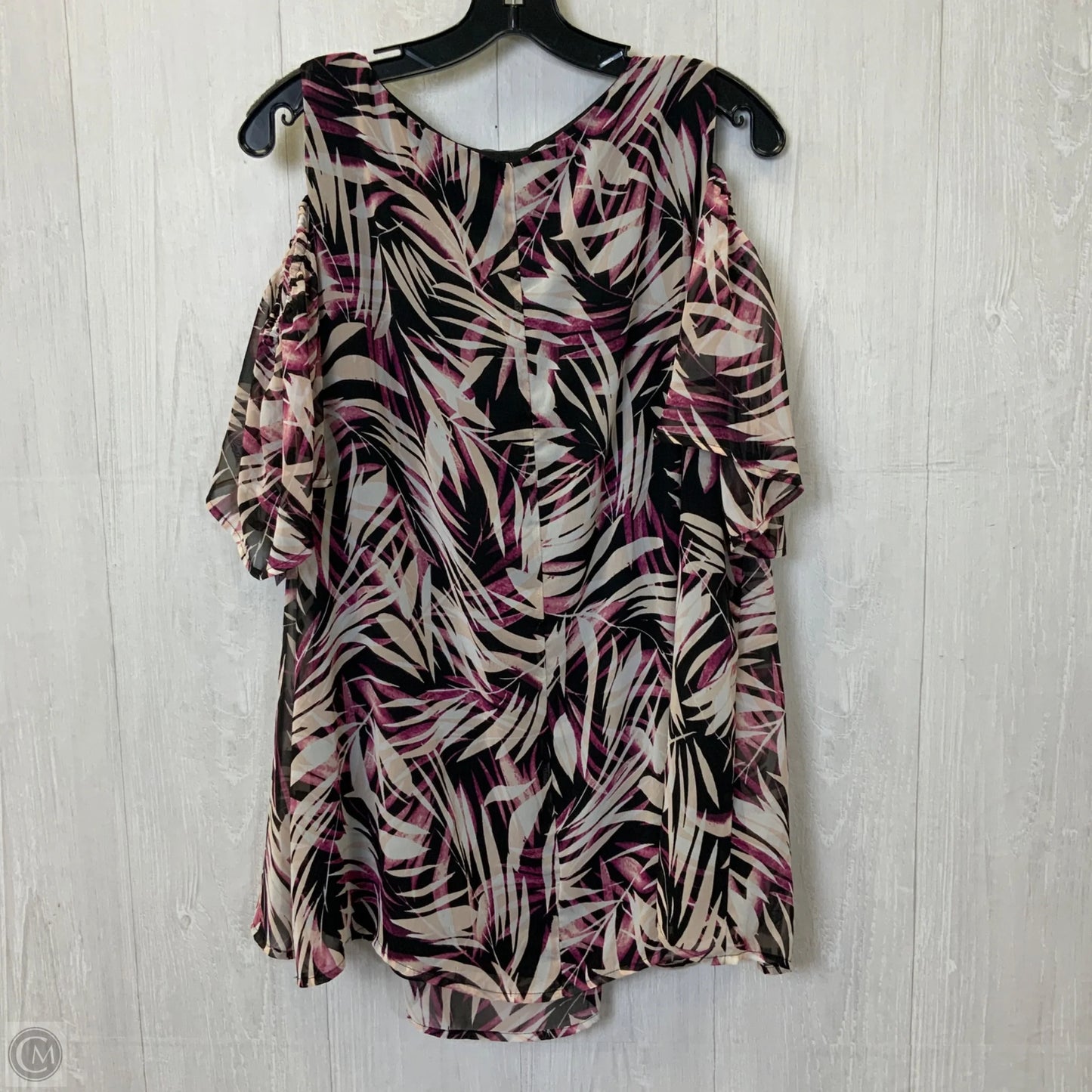Top Short Sleeve By Lane Bryant In Black & Purple, Size: 2x