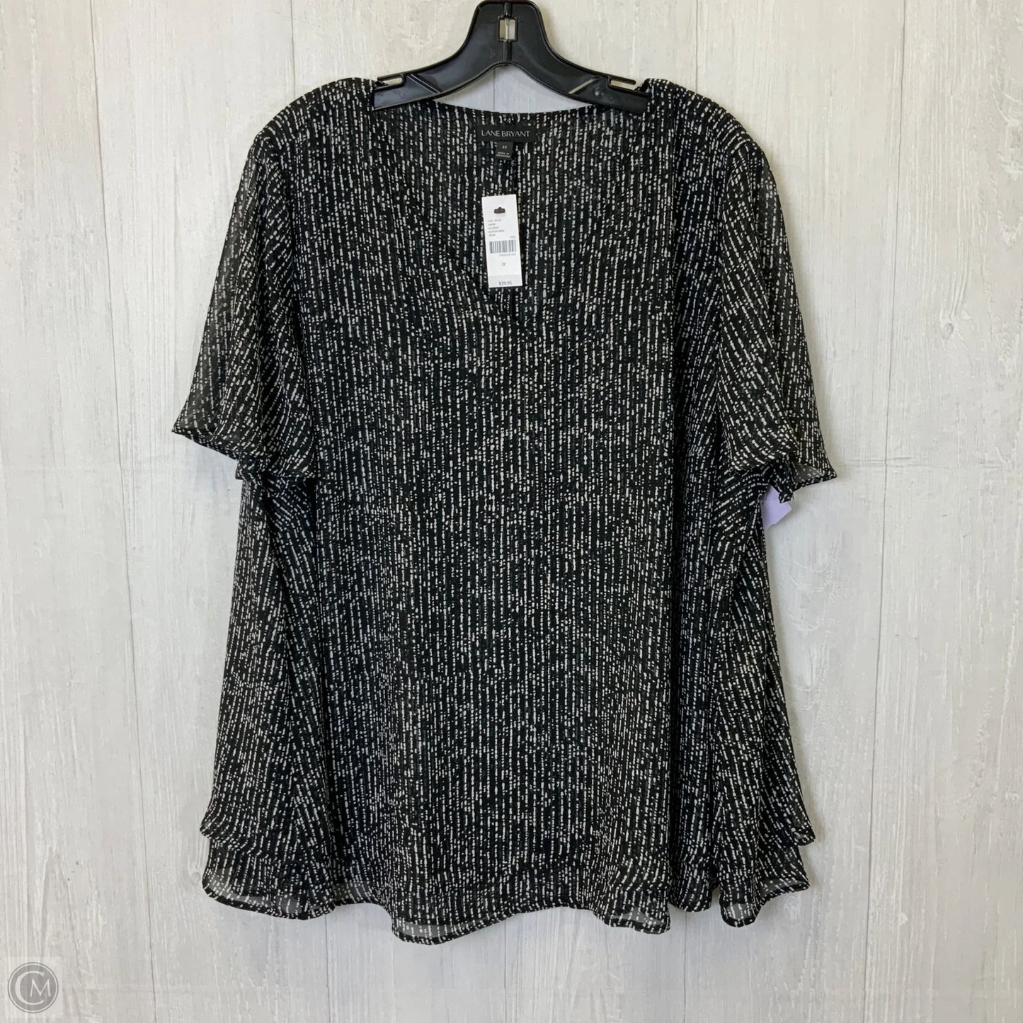 Top Short Sleeve By Lane Bryant In Black & White, Size: 3x