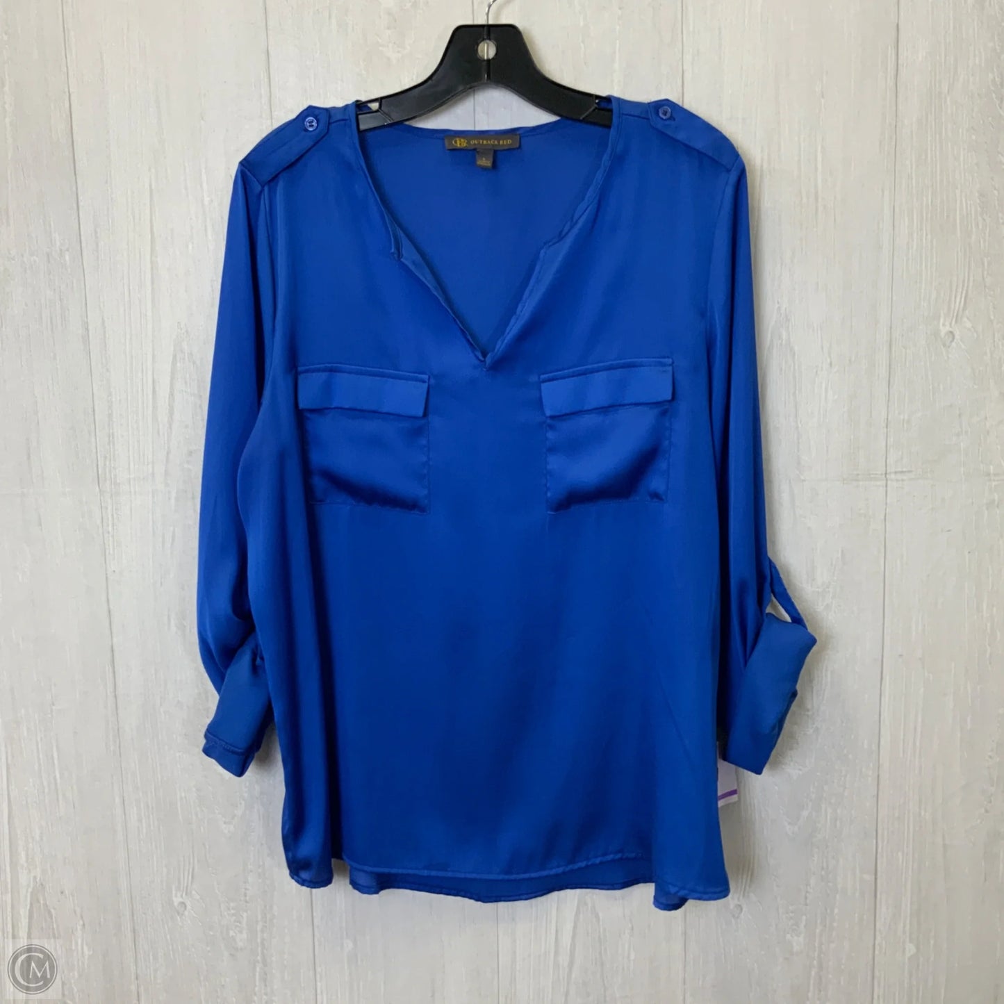 Top 3/4 Sleeve By Outback Red In Blue, Size: L