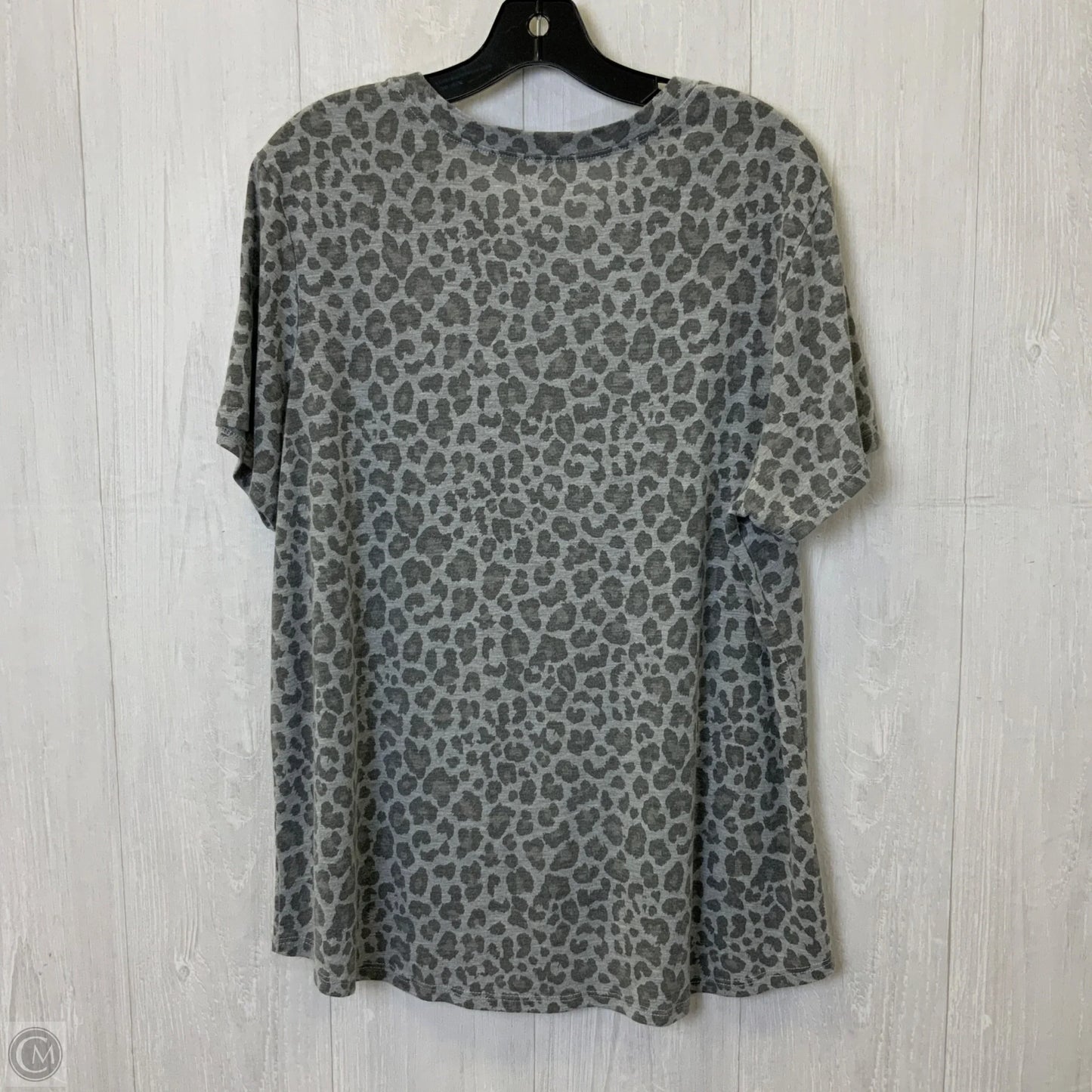 Top Short Sleeve Basic By Zoe And Liv In Leopard Print, Size: Xxl