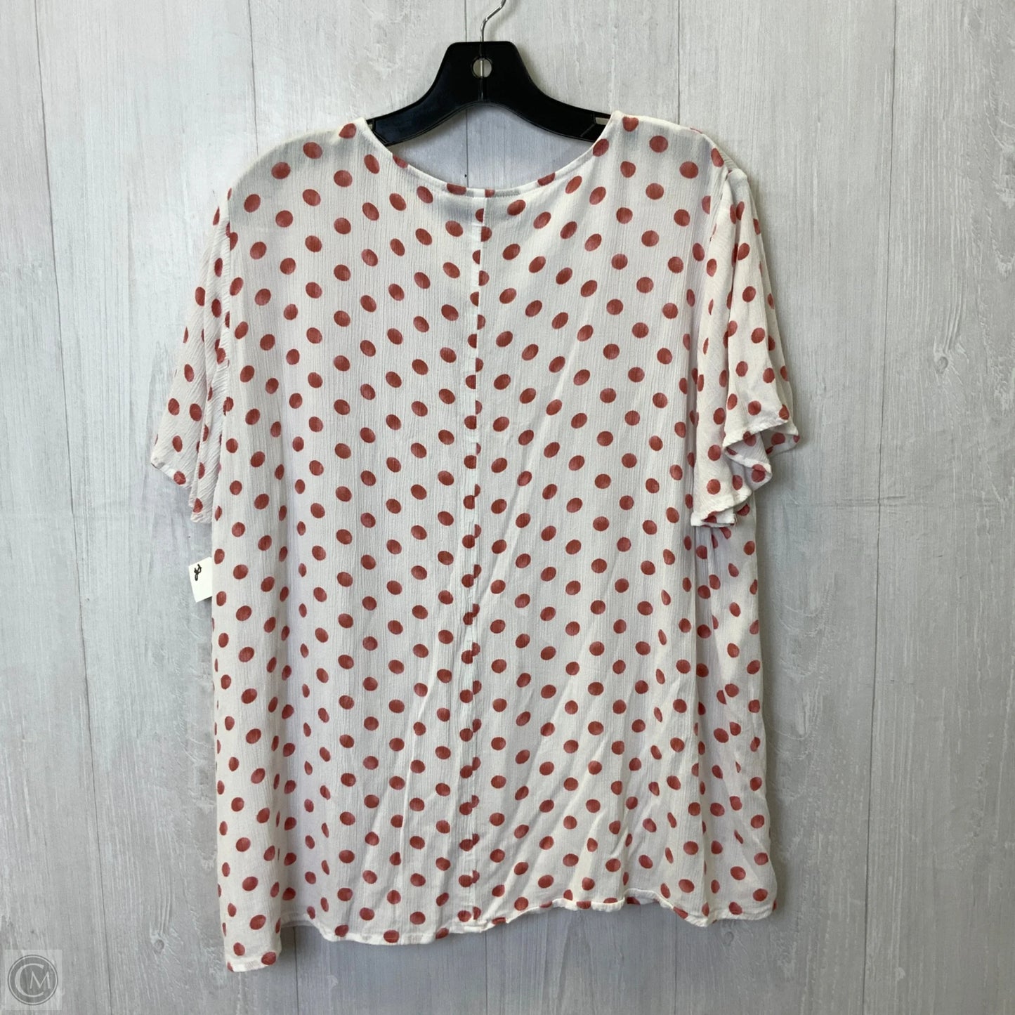 Top Short Sleeve By Lane Bryant In Pink & White, Size: 2x