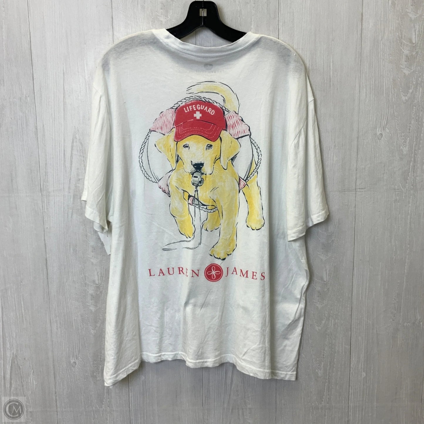 Top Short Sleeve Basic By Lauren James In White, Size: Xxl