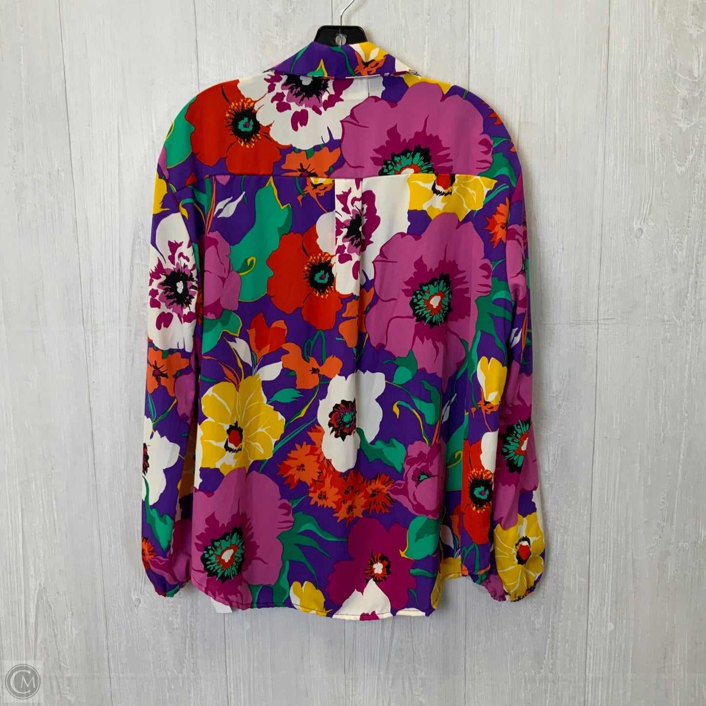 Blouse Long Sleeve By Clothes Mentor In Multi-colored, Size: M