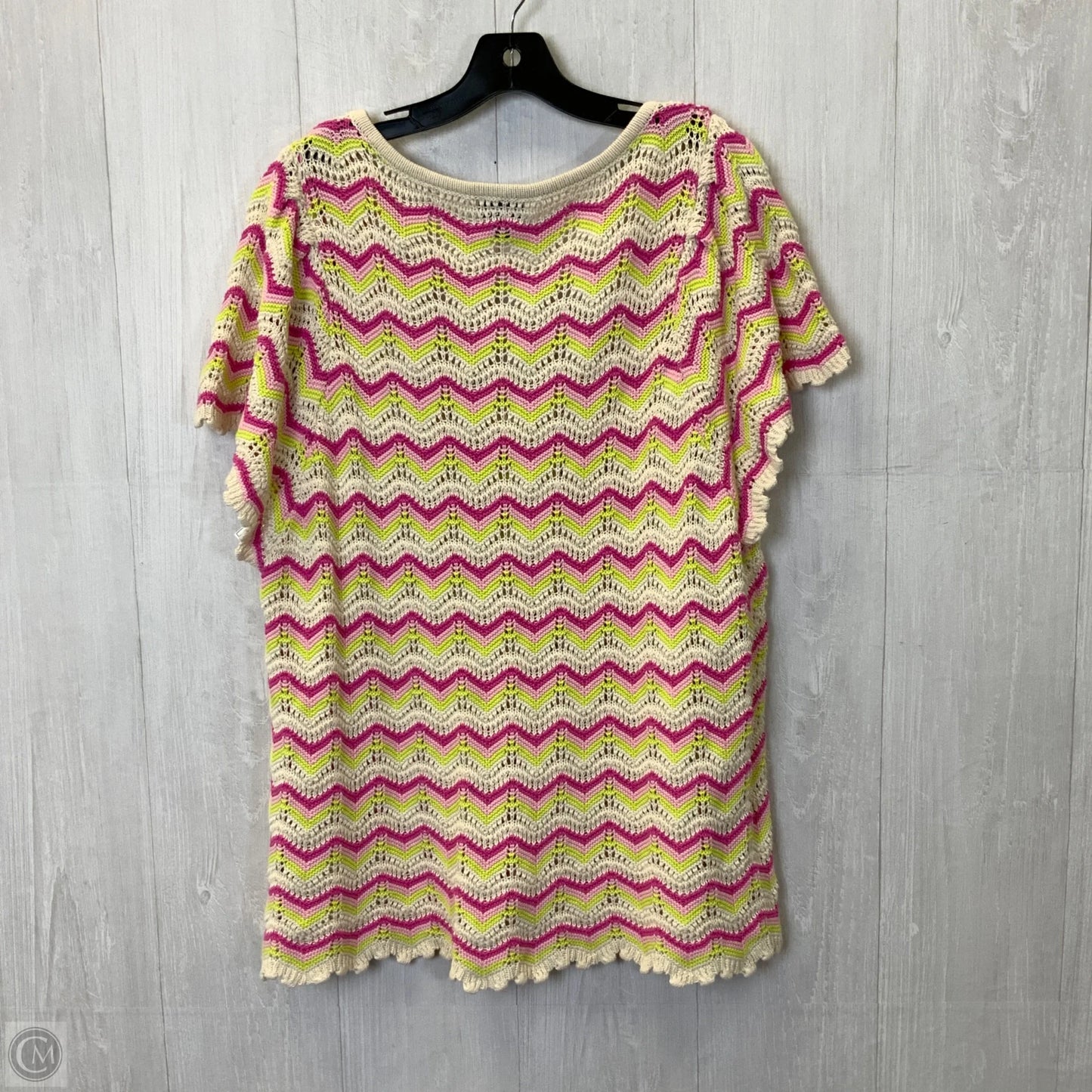 Sweater Short Sleeve By Torrid In Cream & Pink, Size: 3x