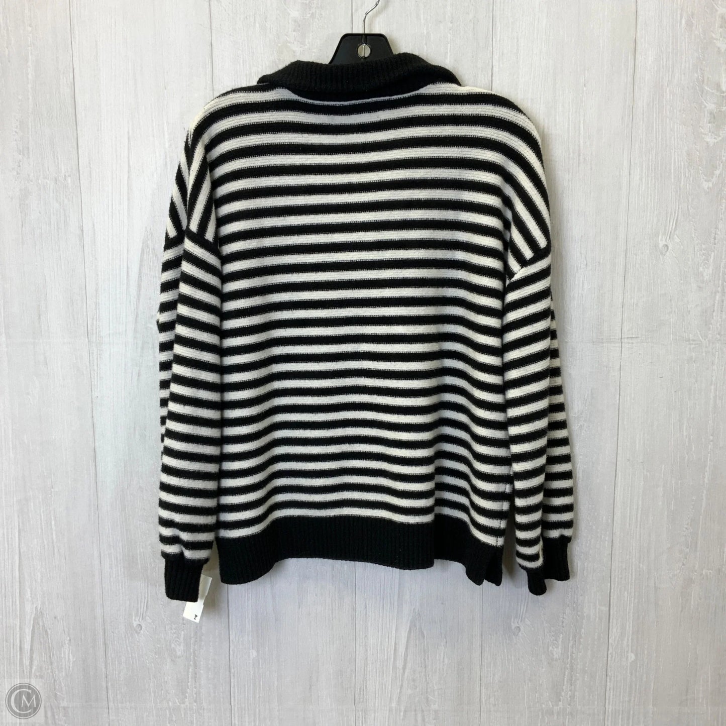 Sweater By Loft In Black & Cream, Size: L