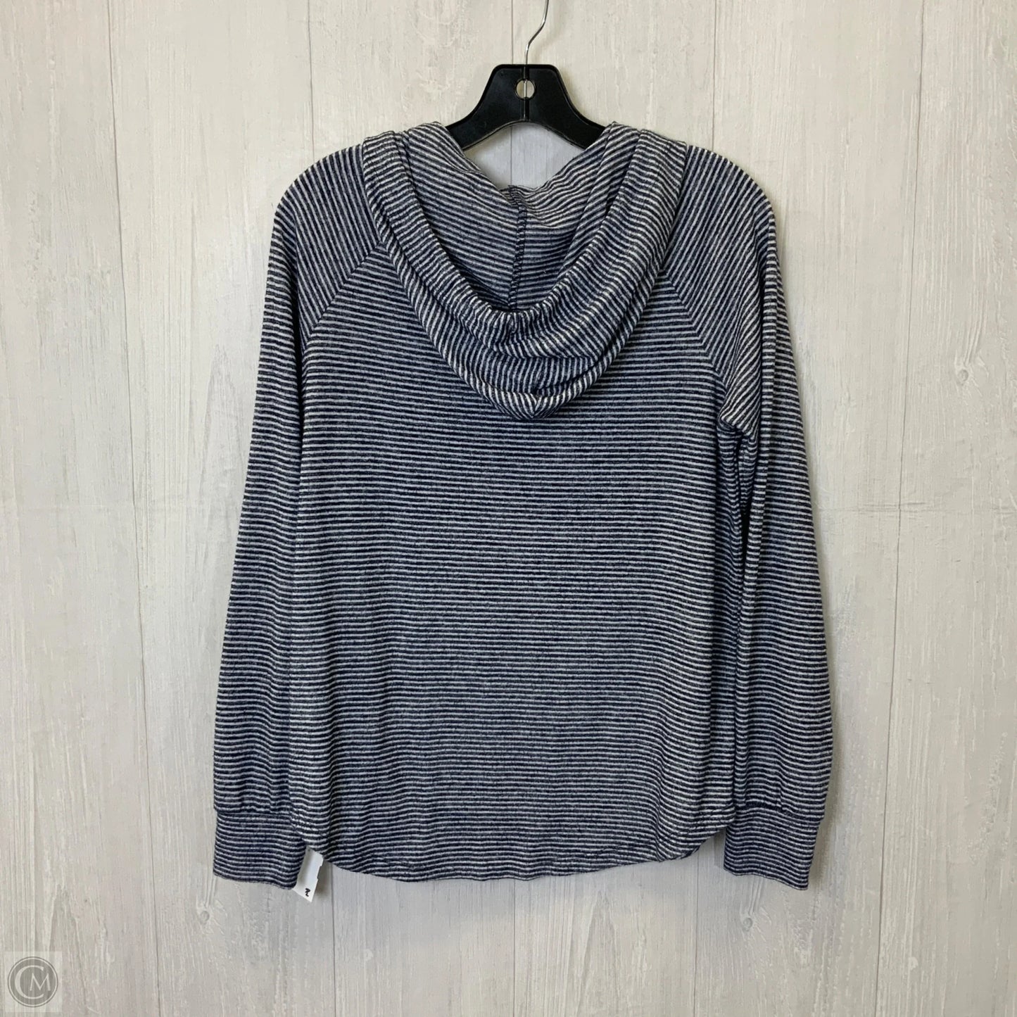 Top Long Sleeve By Retrology In Blue & White, Size: M