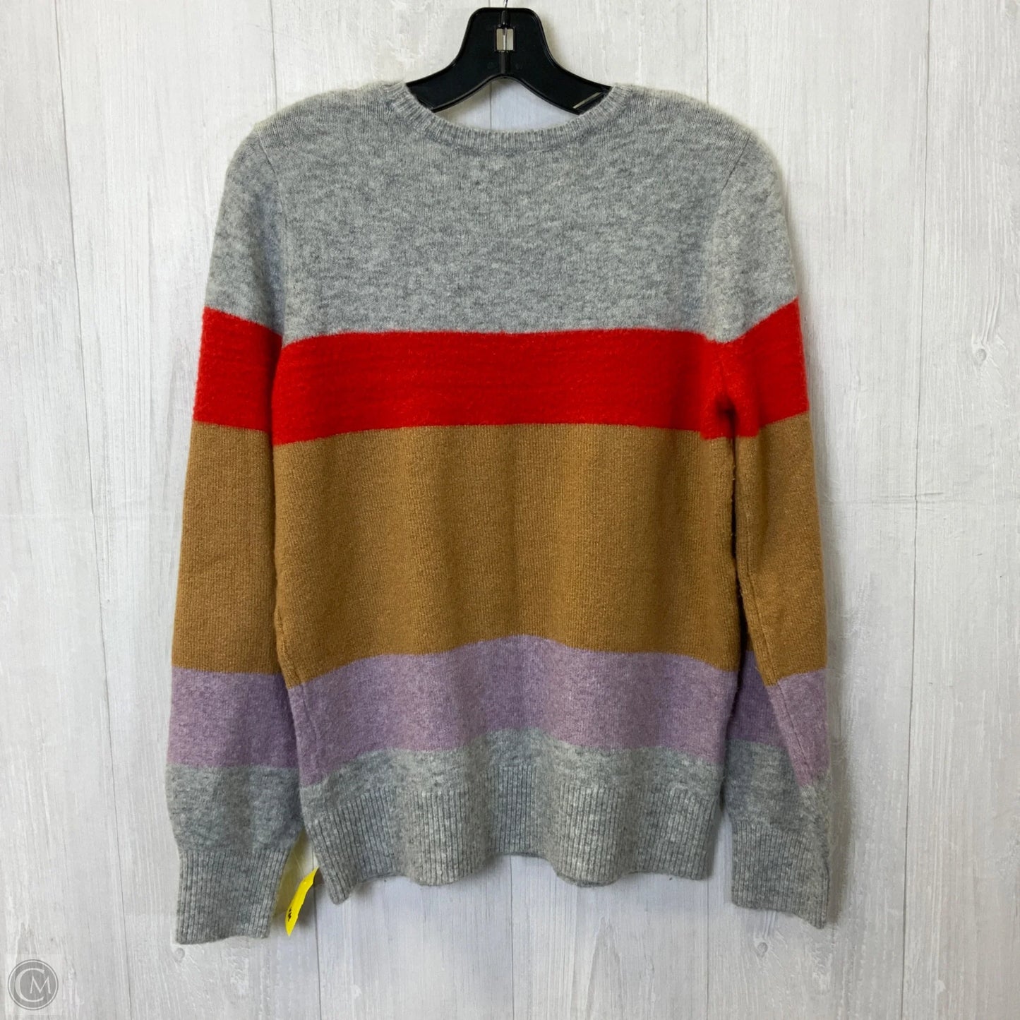 Sweater By Loft In Grey & Orange, Size: M