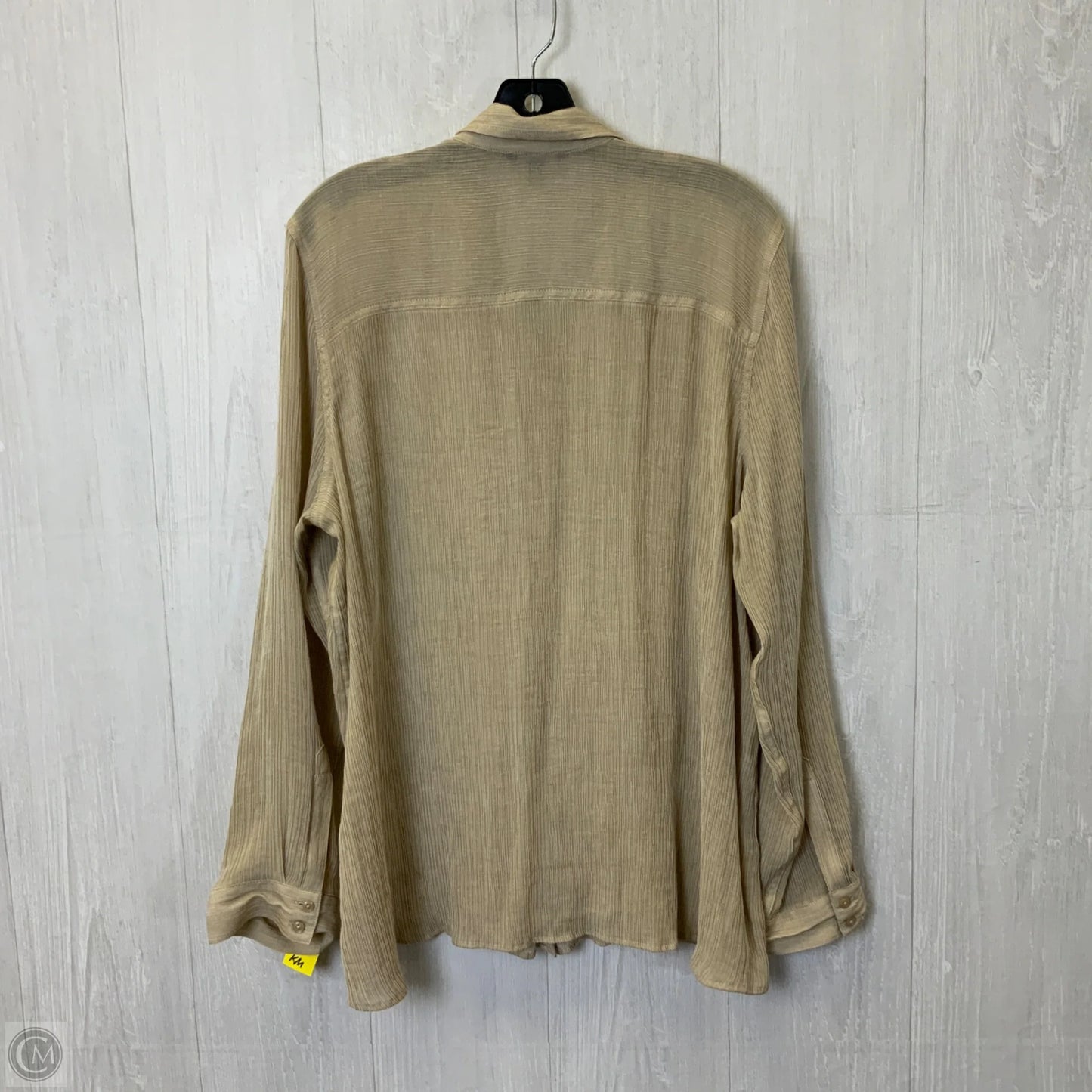 Blouse Long Sleeve By Express In Tan, Size: Xl