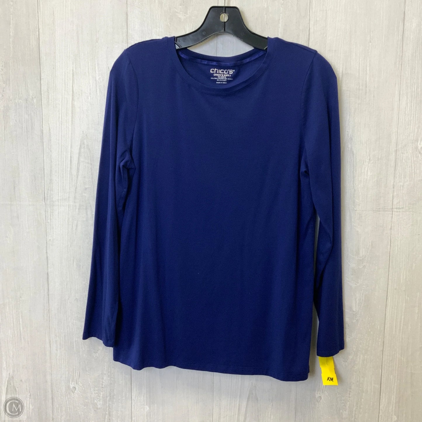 Top Long Sleeve Basic By Chicos In Blue, Size: M