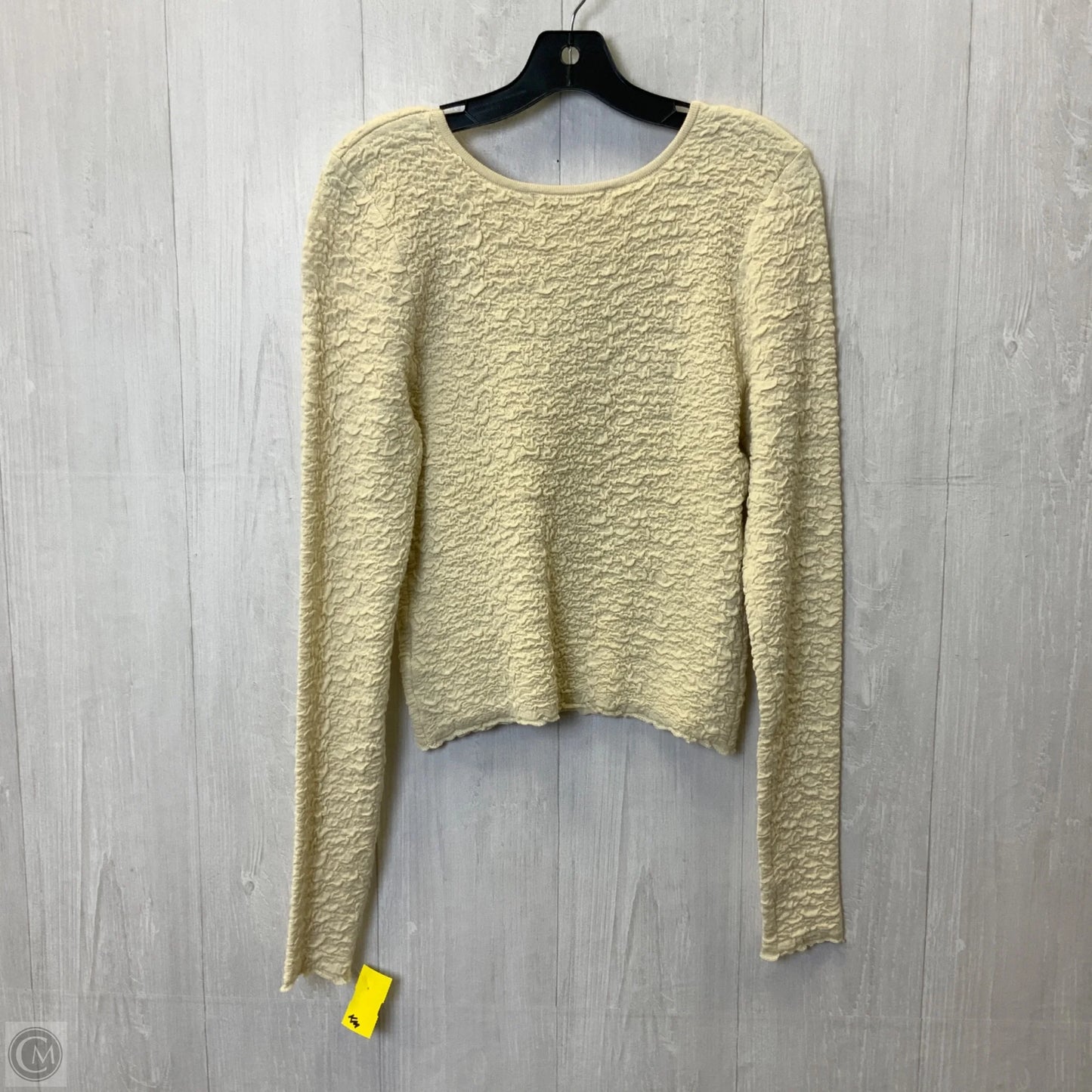 Top Long Sleeve Basic By Natural Life In Cream, Size: L