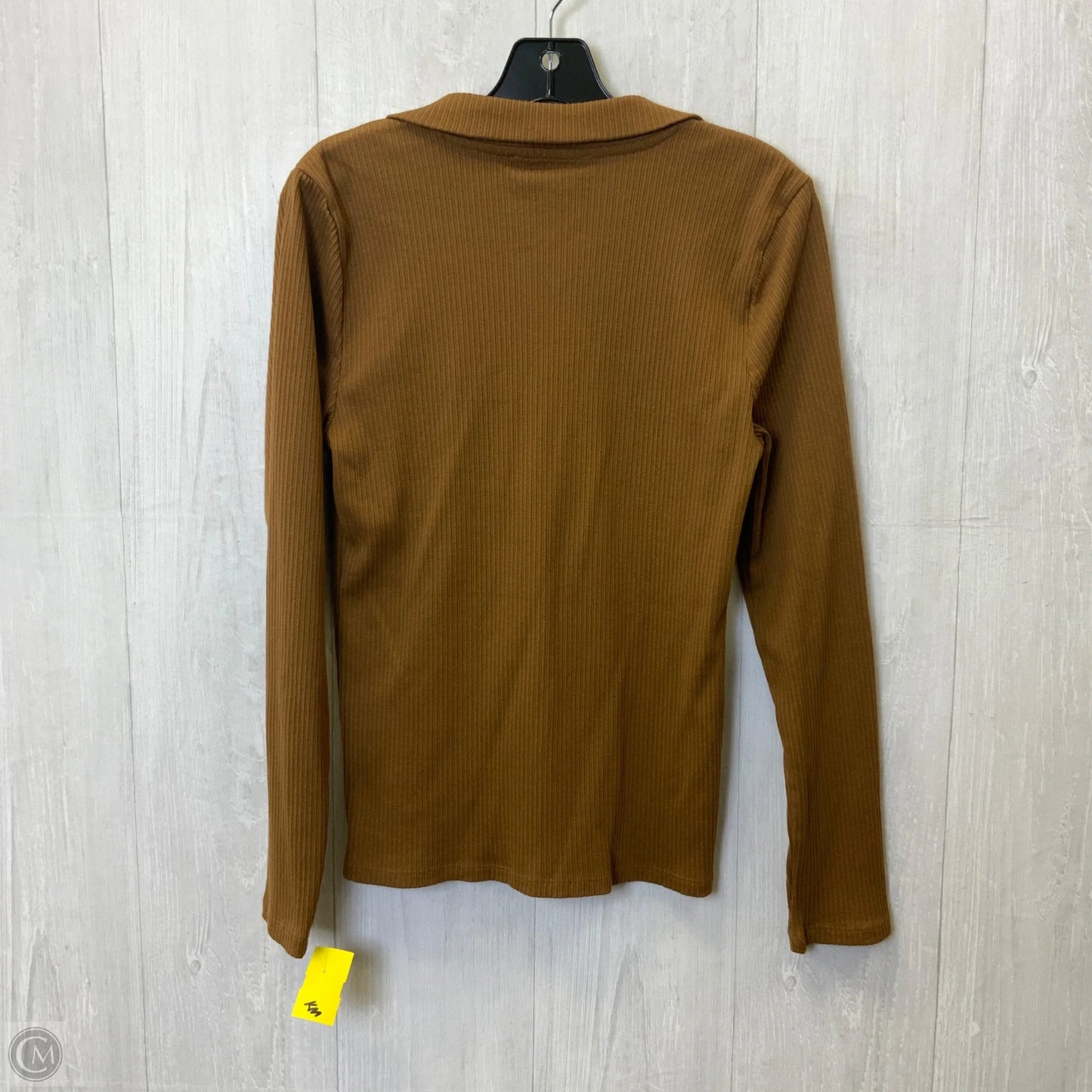 Top Long Sleeve Basic By Loft In Brown, Size: L
