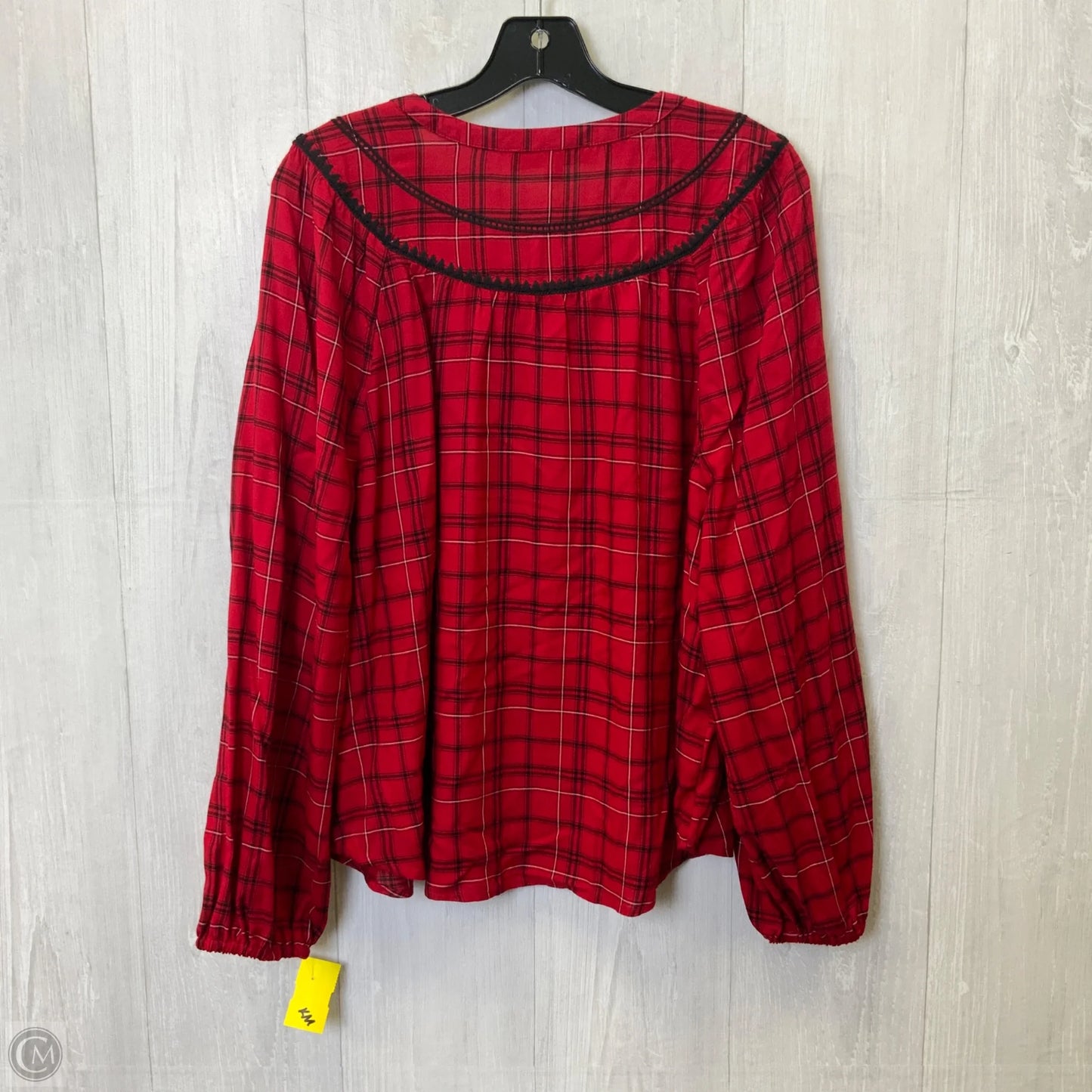 Blouse Long Sleeve By Loft In Red, Size: L