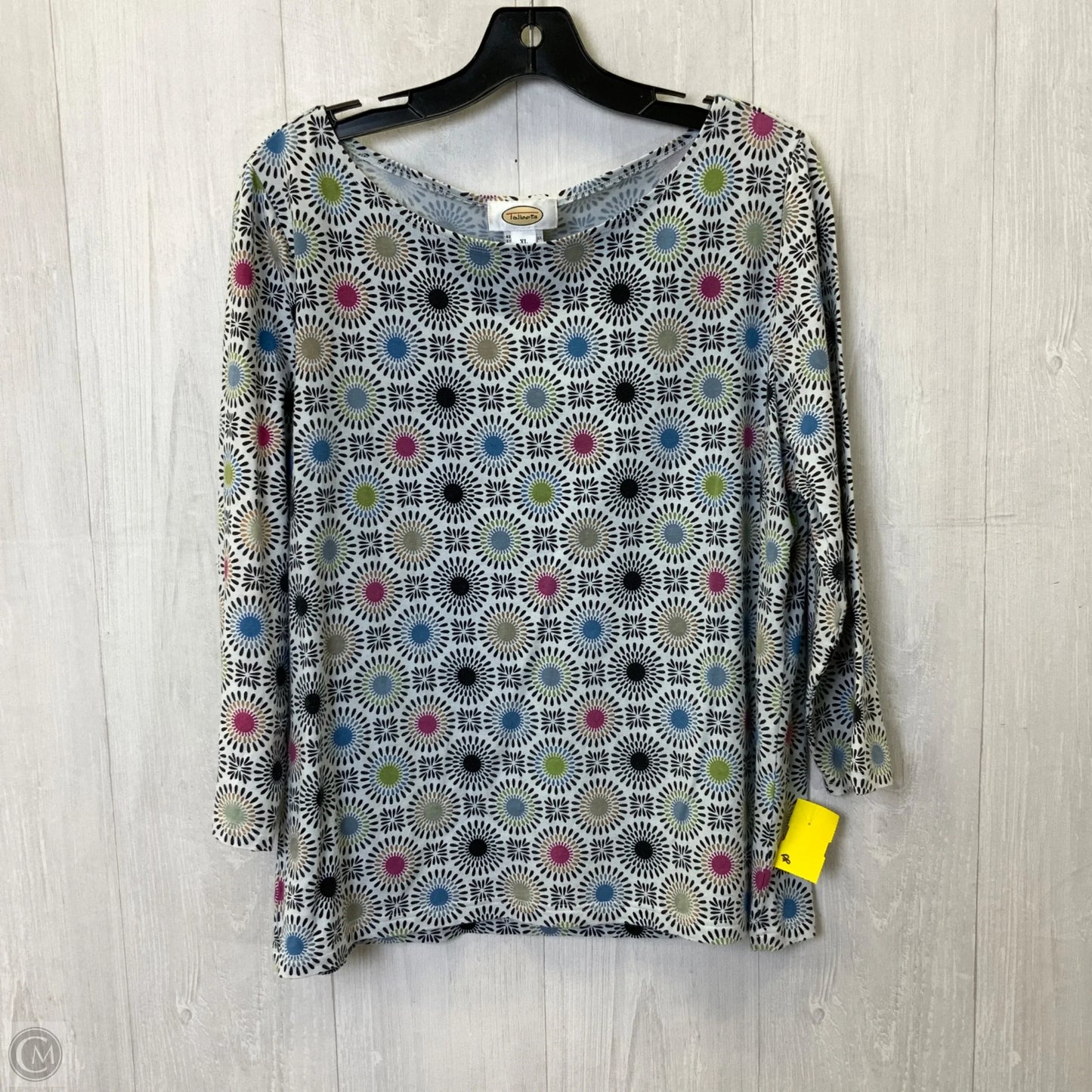 Top 3/4 Sleeve Basic By Talbots In Multi-colored, Size: Xl
