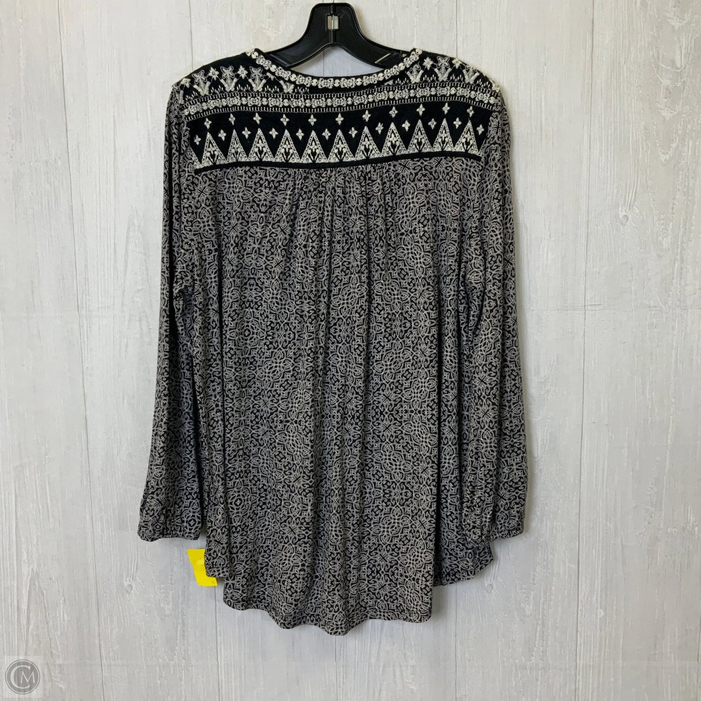 Top Long Sleeve By Lucky Brand In Black & White, Size: 1x