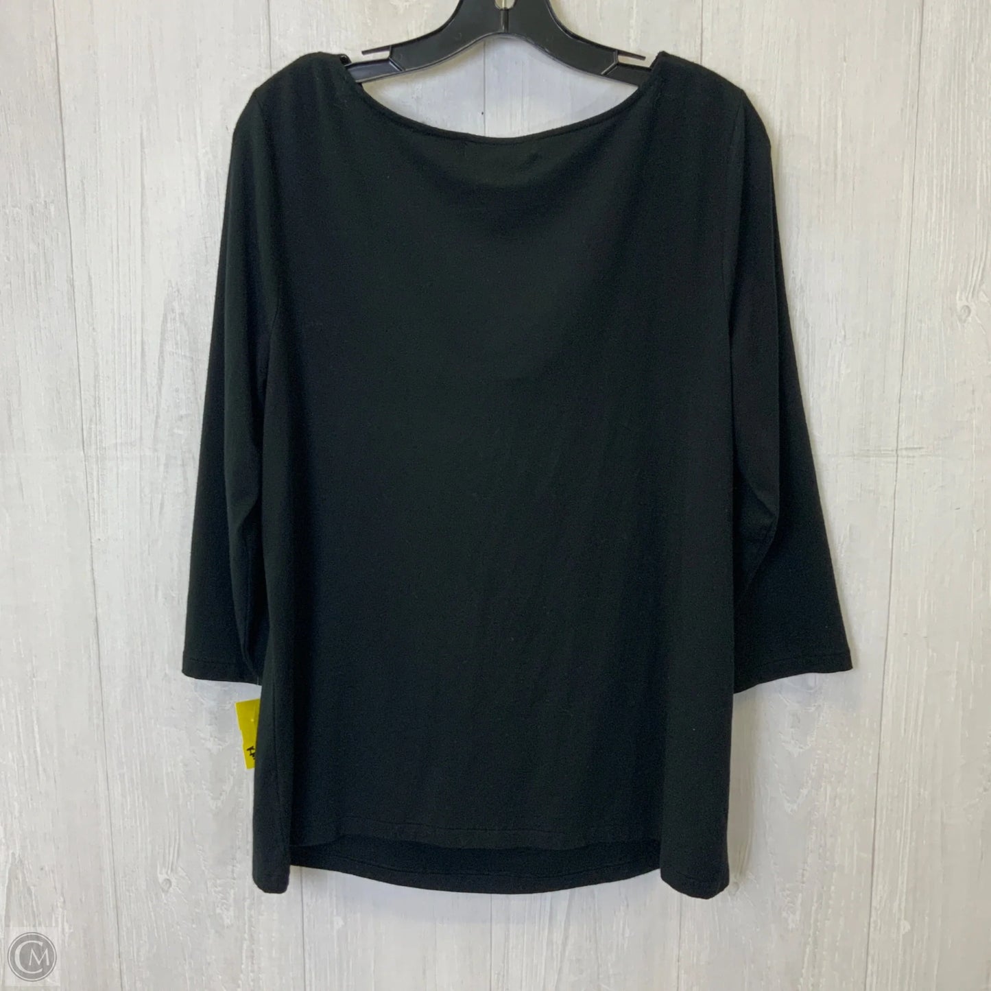 Top 3/4 Sleeve Basic By Lauren By Ralph Lauren In Black, Size: 1x