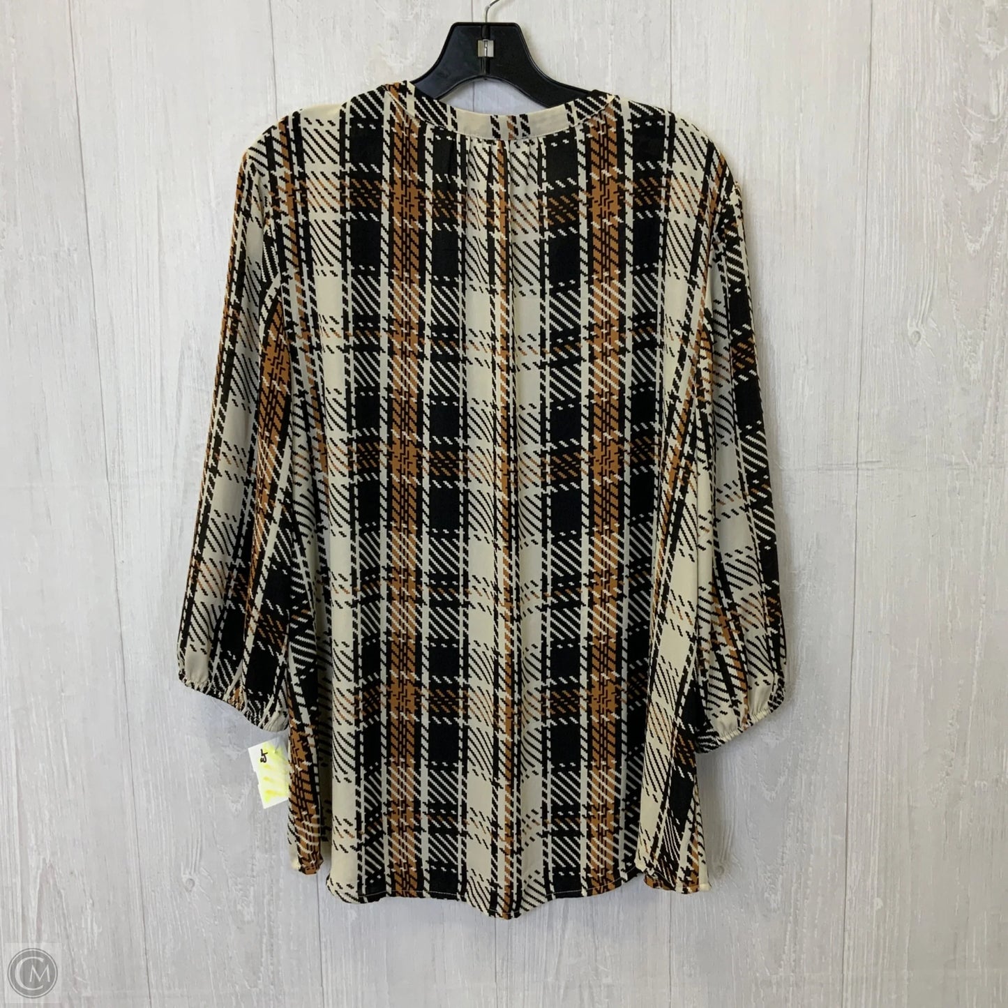 Blouse 3/4 Sleeve By Maurices In Black & Tan, Size: Xxl