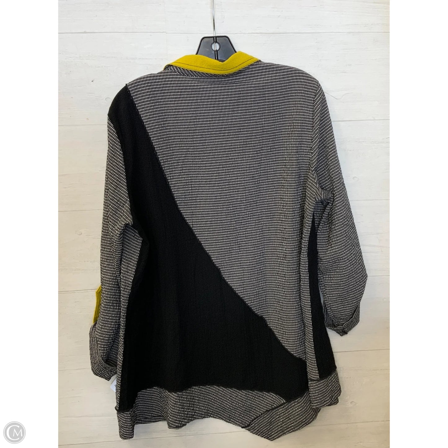 Blouse 3/4 Sleeve By Ali Miles In Black & White, Size: L