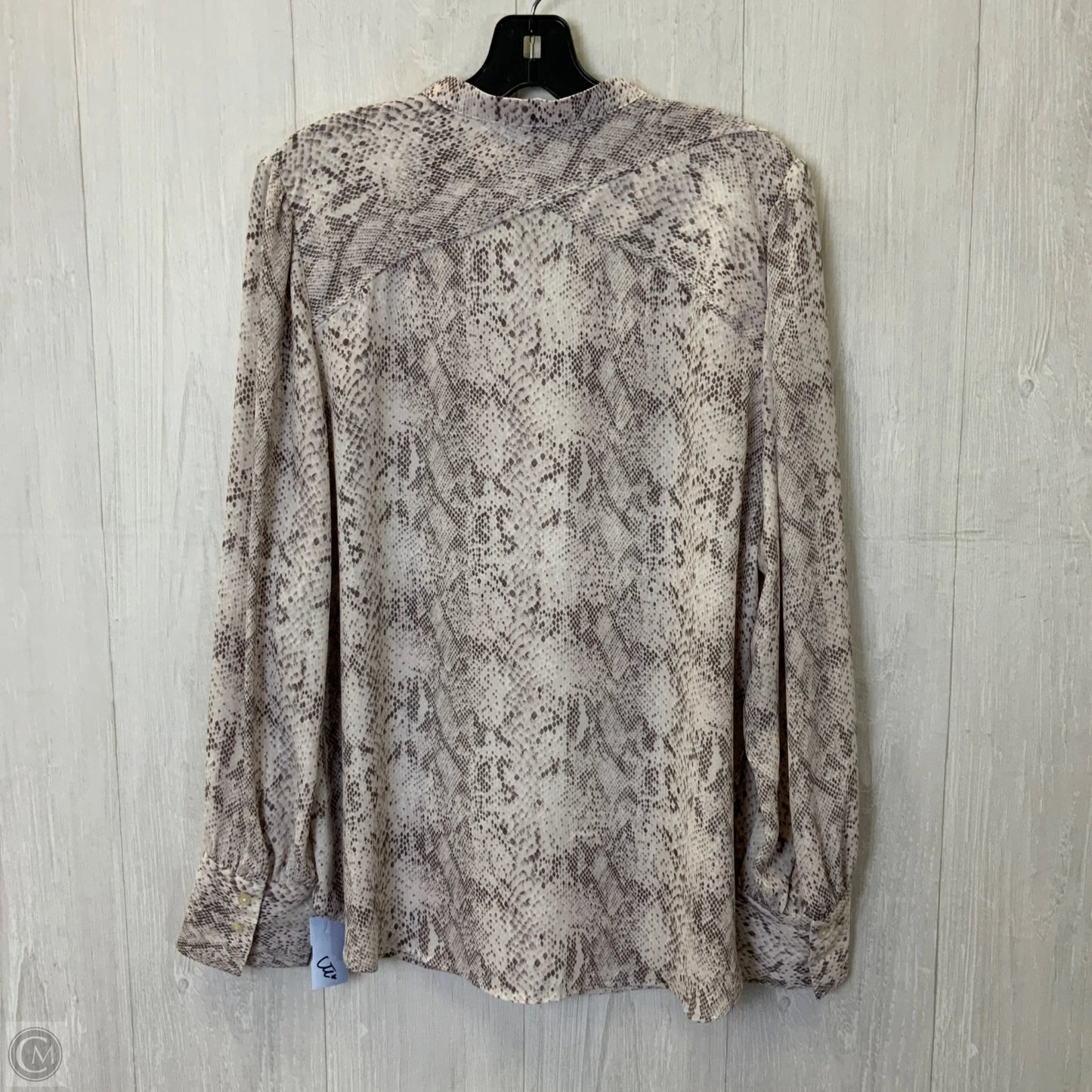 Blouse Long Sleeve By Loft In Snakeskin Print, Size: L