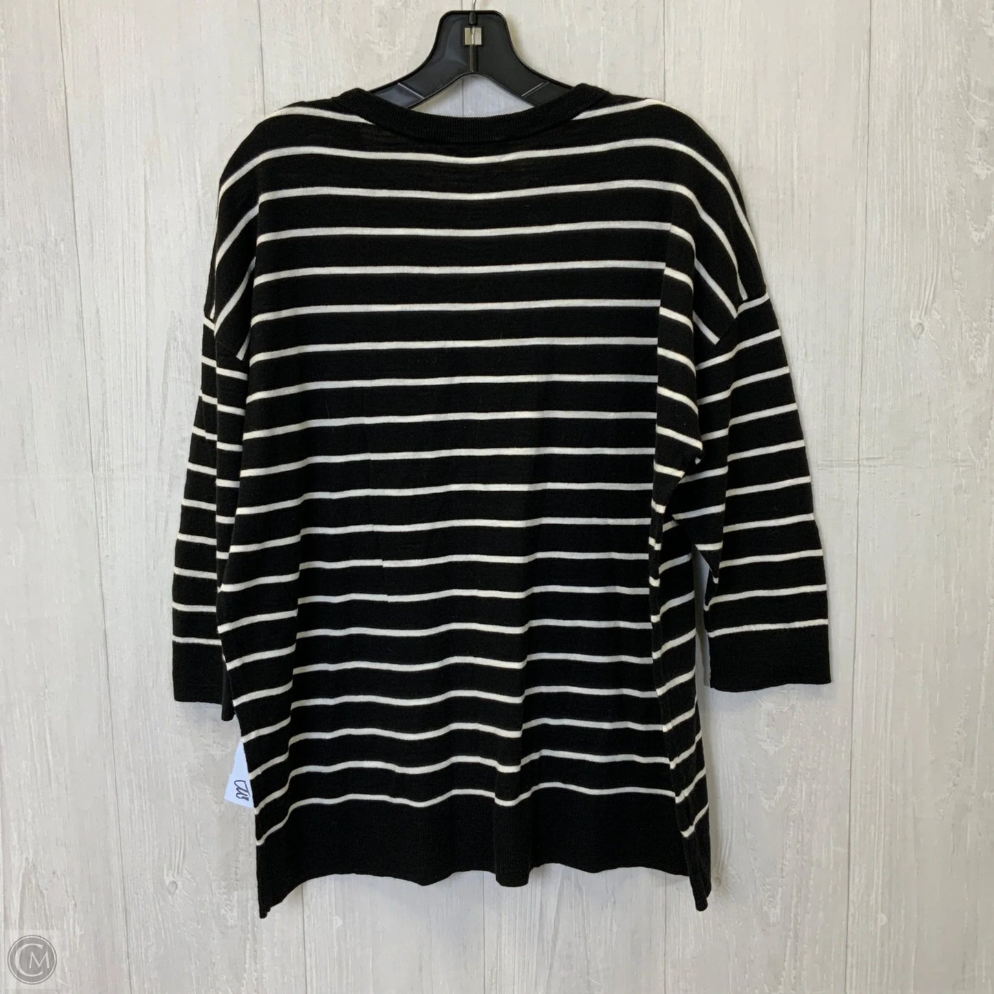 Top 3/4 Sleeve By Loft In Black & White, Size: L