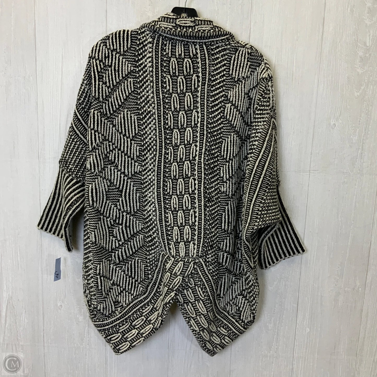 Sweater Cardigan By Dex In Black & White, Size: M