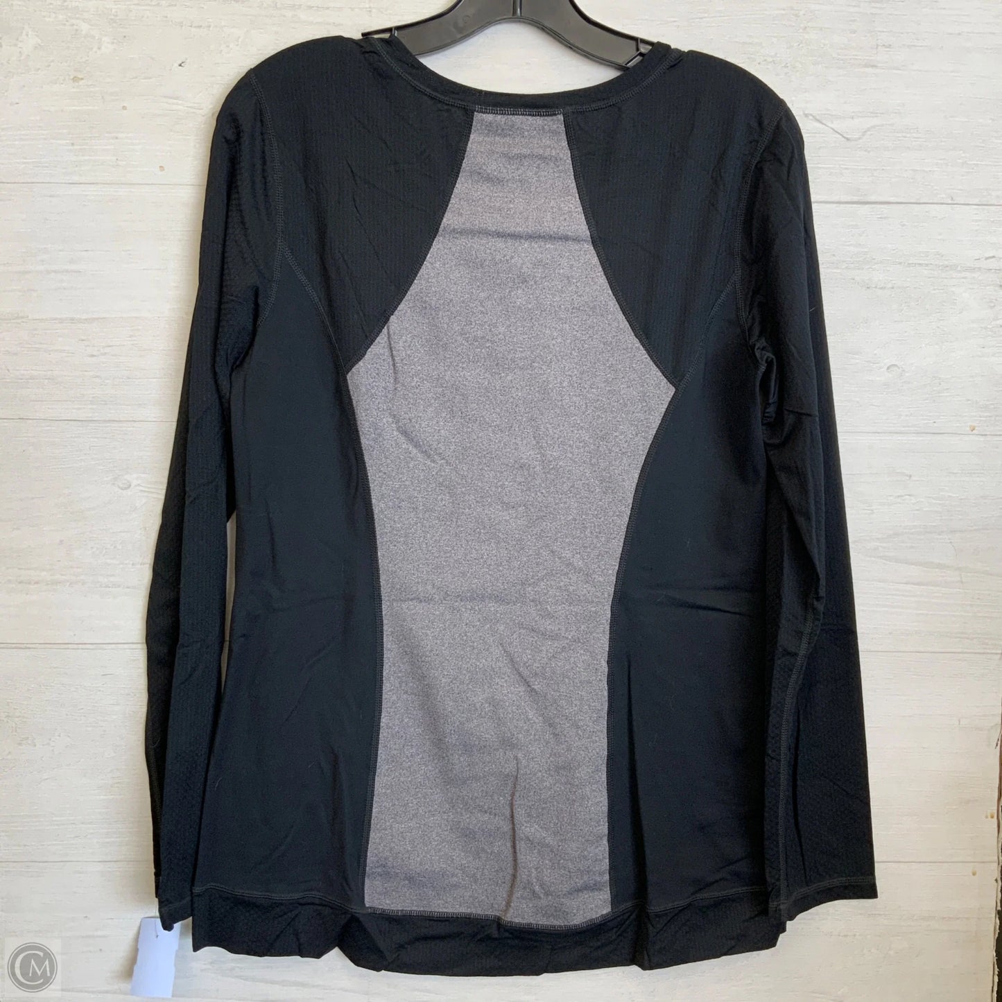 Athletic Top Long Sleeve Crewneck By Cabi In Black & Grey, Size: M