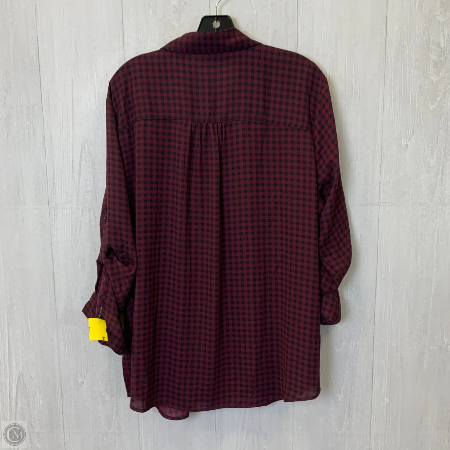 Top Long Sleeve By Maurices In Maroon, Size: Xxl