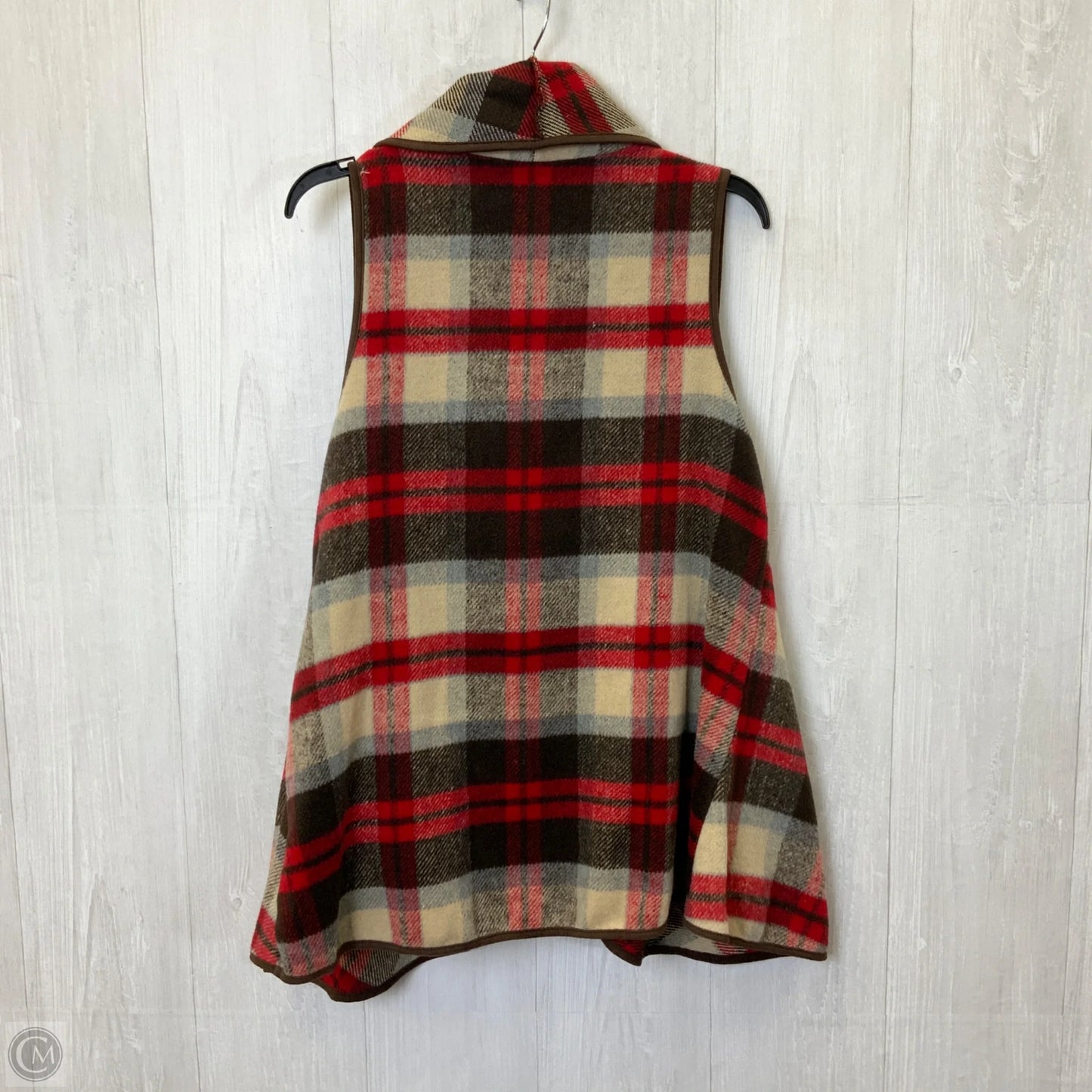 Vest Other By Peach Love Cream California In Plaid Pattern, Size: S