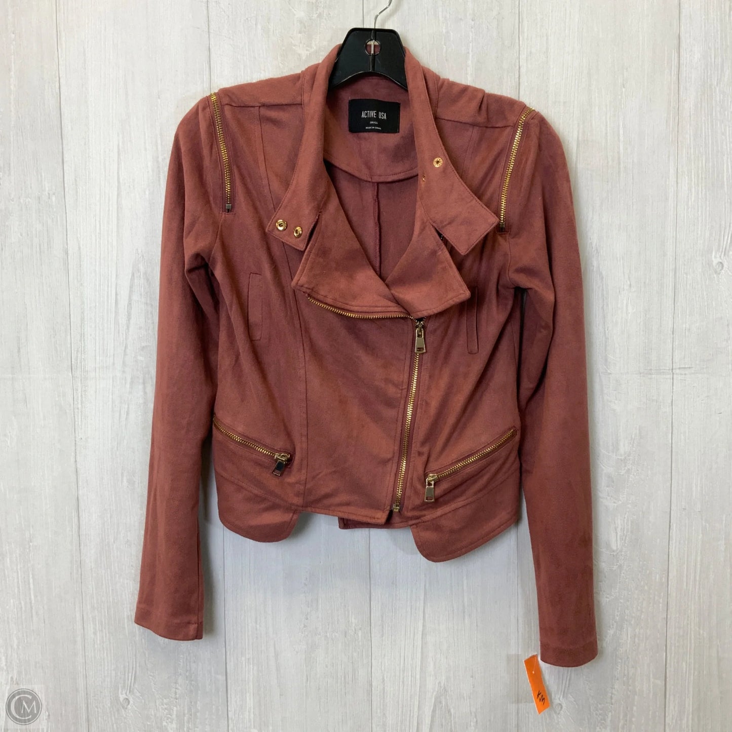 Jacket Moto By Active Usa In Mauve, Size: S
