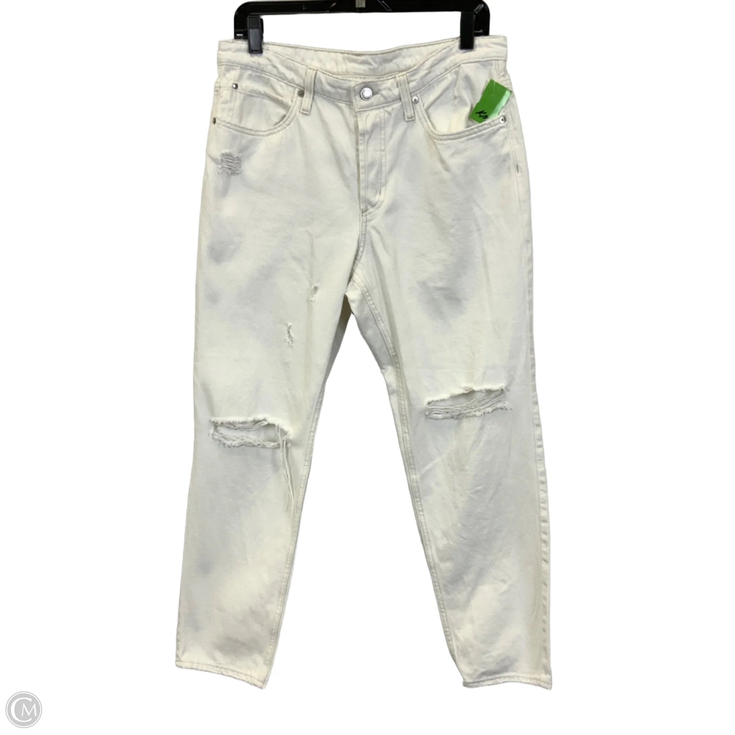 Jeans Straight By H&m In White, Size: 10