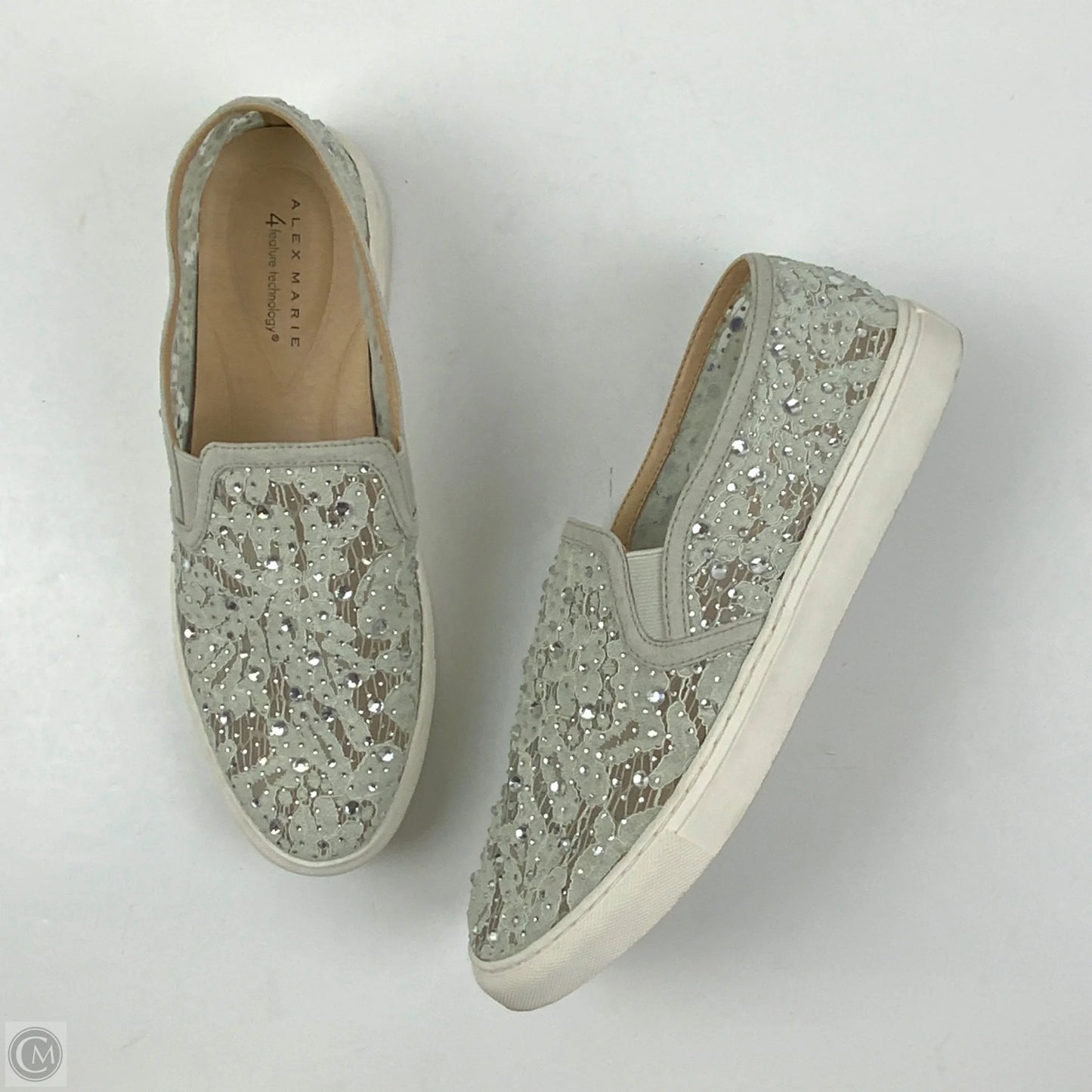 Shoes Sneakers By Alex Marie In Green & White, Size: 9.5