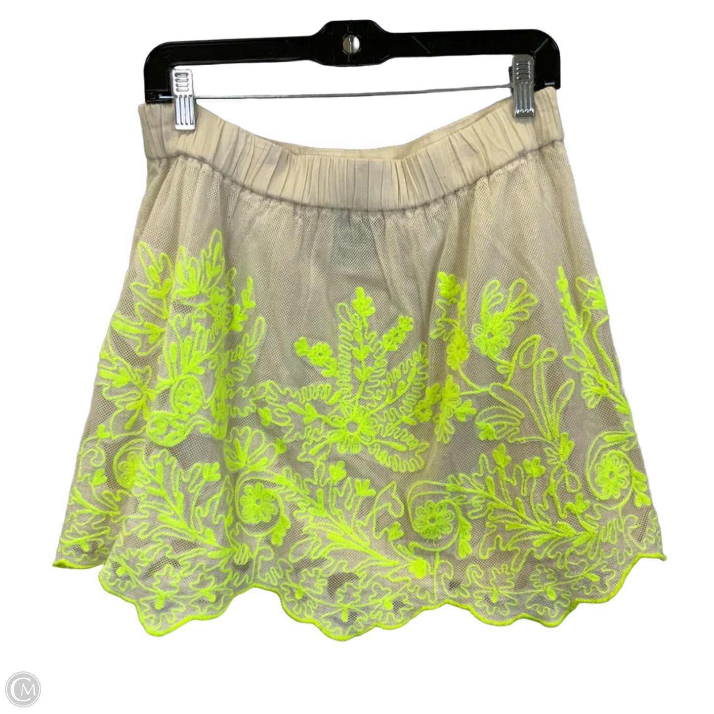 Skirt Mini & Short By Clothes Mentor In Cream & Yellow, Size: Xs
