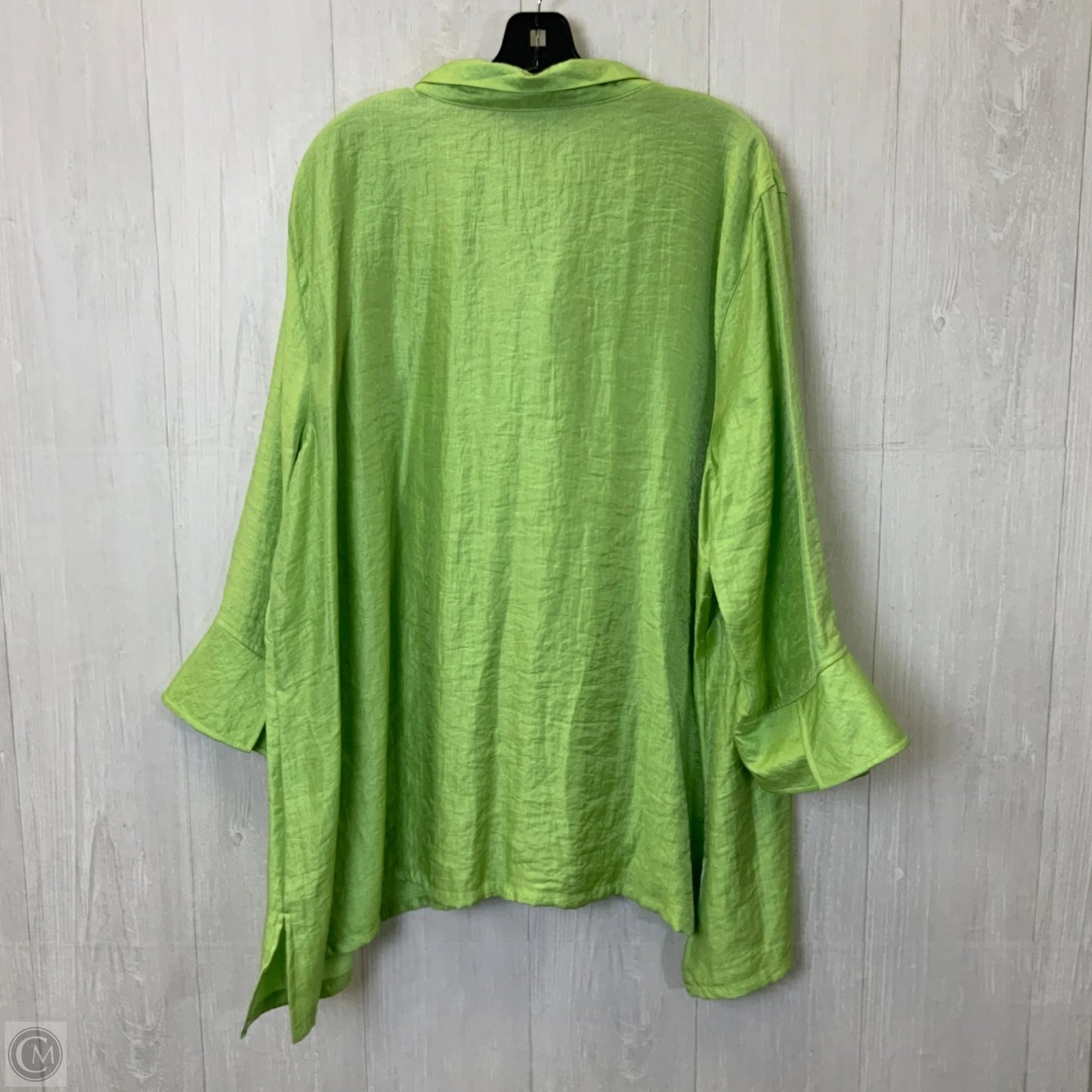 Top 3/4 Sleeve By Ali Miles In Green, Size: 3x