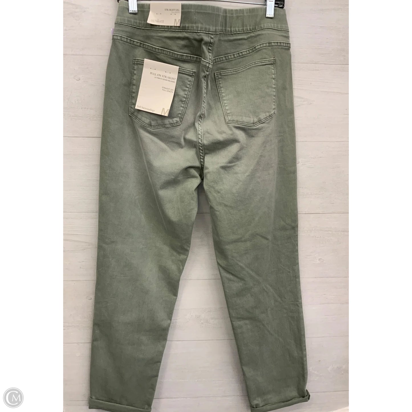 Jeans Straight By Soft Surroundings In Green Denim, Size: 10
