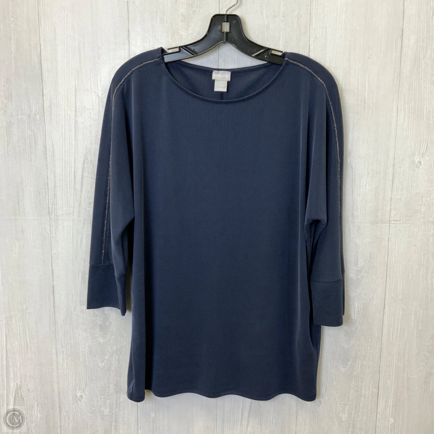Top Long Sleeve By Chicos In Navy, Size: M