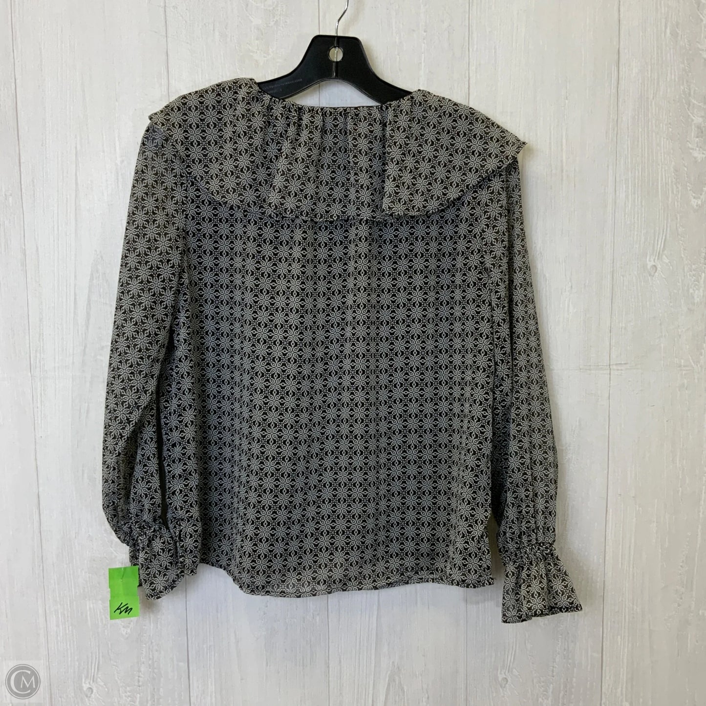 Top Long Sleeve By Loft In Black & Blue, Size: Xsp