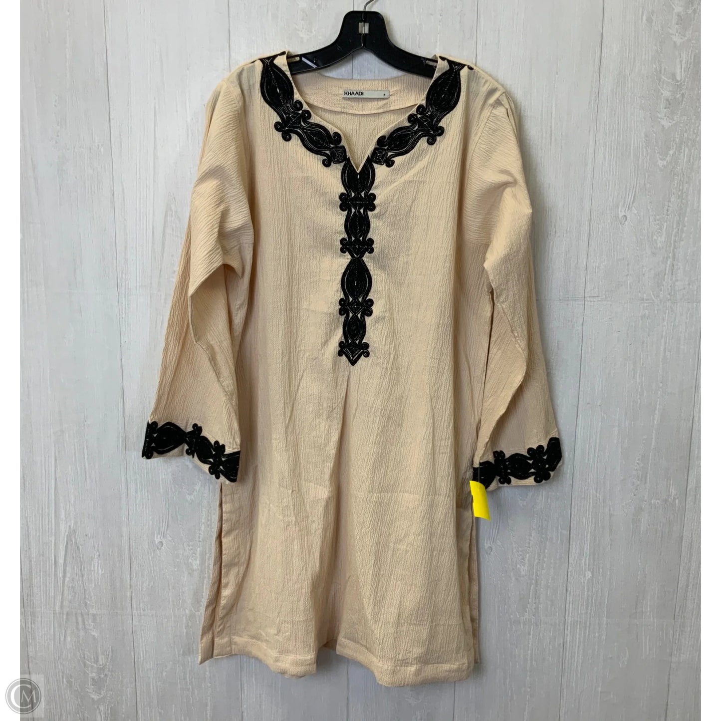 Tunic Long Sleeve By Clothes Mentor In Black & Tan, Size: S