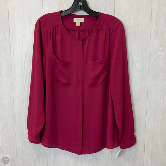 Top Long Sleeve By Loft In Maroon, Size: M