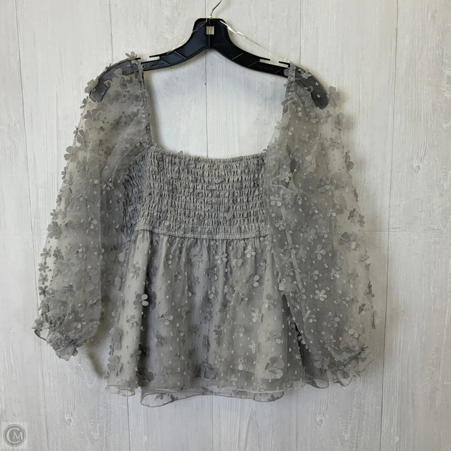 Top 3/4 Sleeve By Clothes Mentor In Grey, Size: Xxl