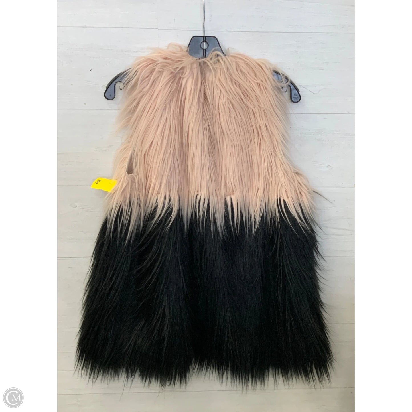 Vest Faux Fur & Sherpa By Clothes Mentor In Black & Tan, Size: M
