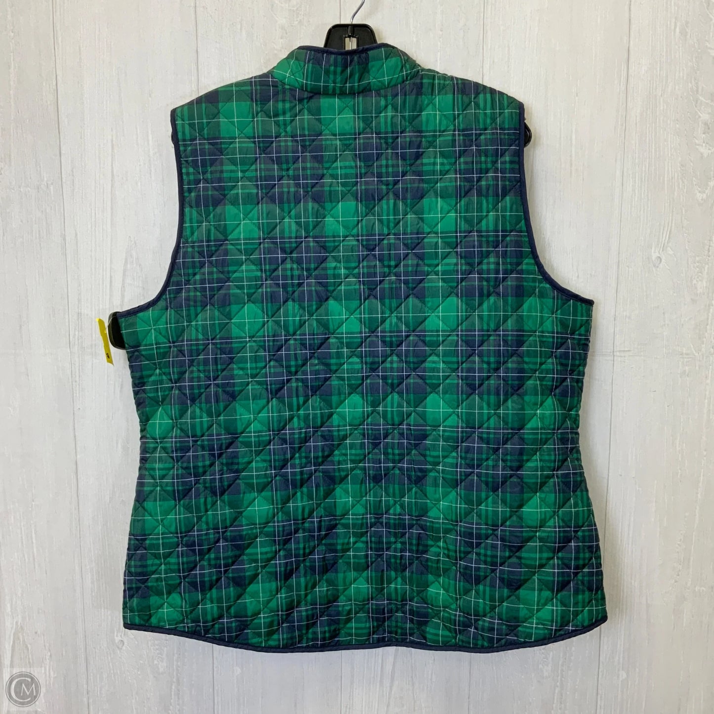 Vest Puffer & Quilted By Kendra Scott In Plaid Pattern, Size: Xl
