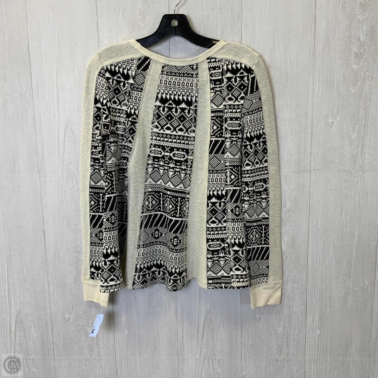 Sweatshirt Crewneck By Anthropologie In Black & Cream, Size: S