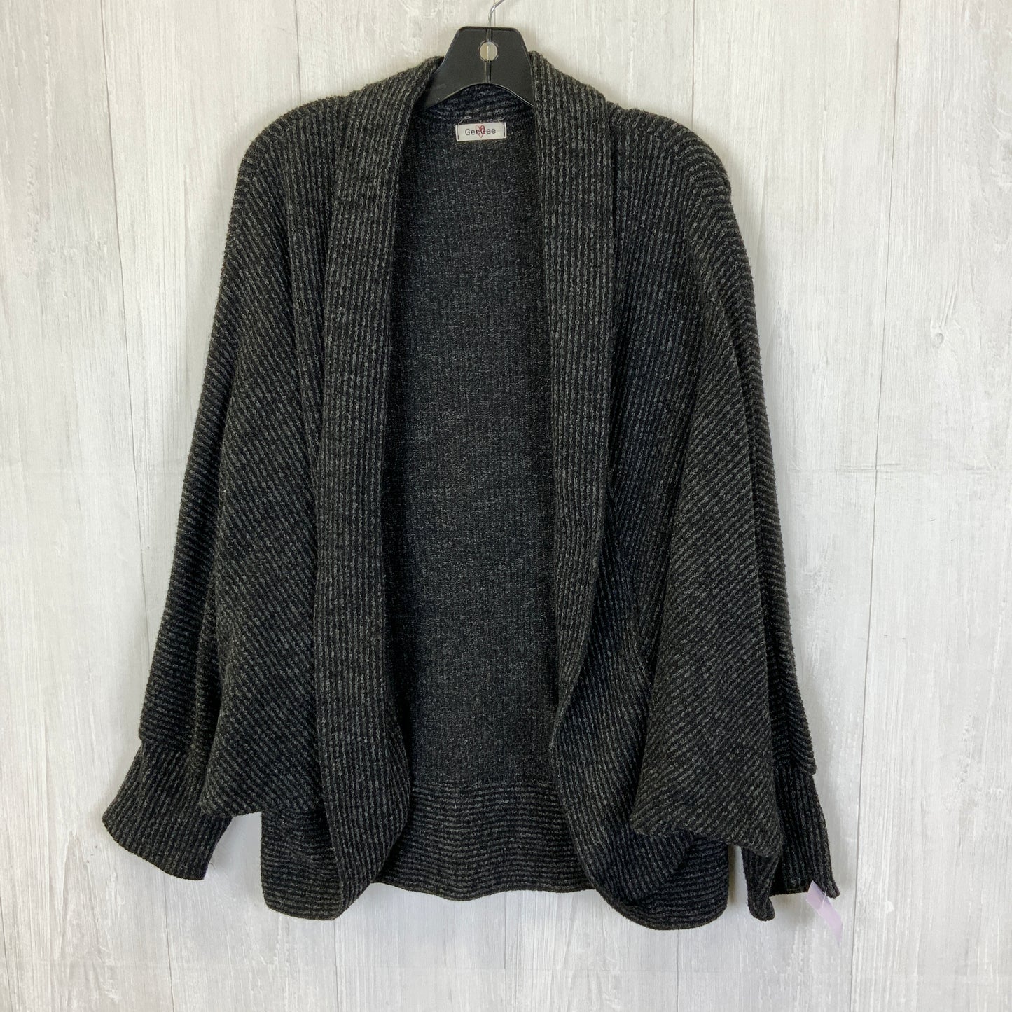 Sweater Cardigan By Clothes Mentor In Black & Grey, Size: Xl
