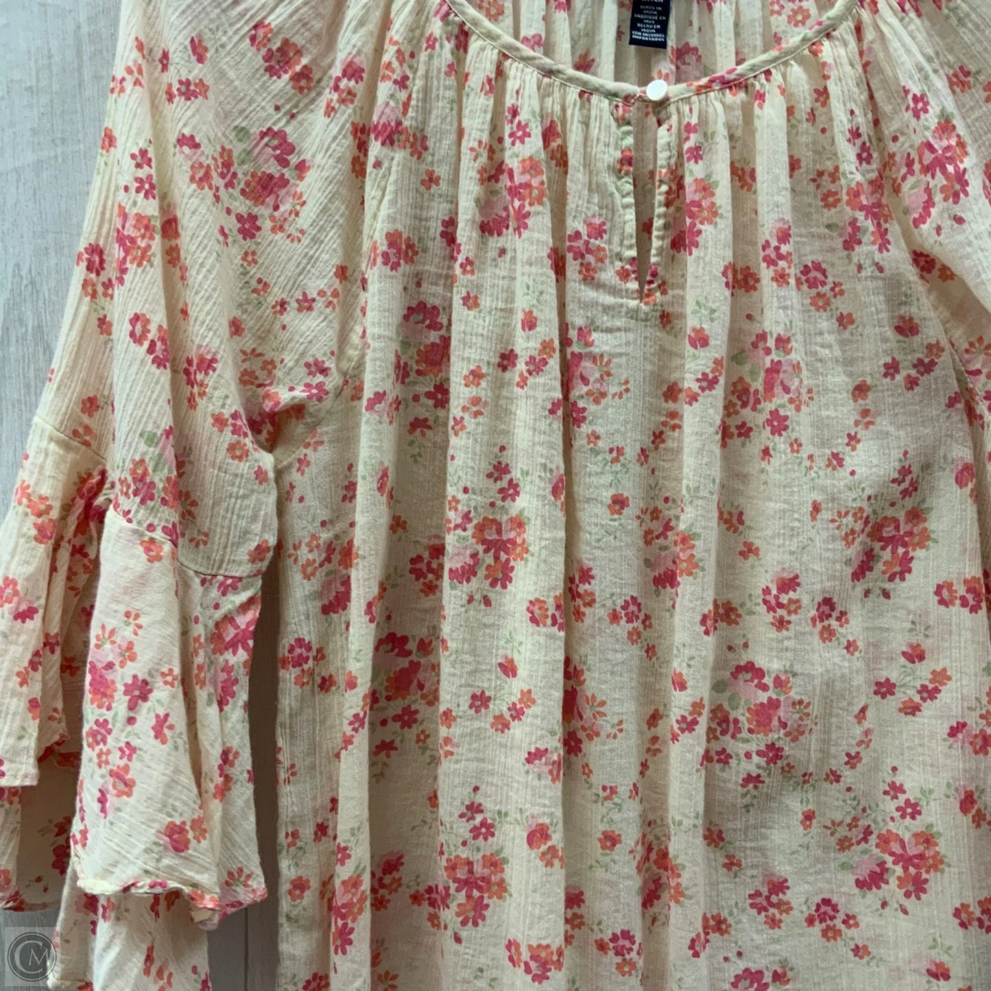 Top Long Sleeve By Chaps In Cream, Size: S