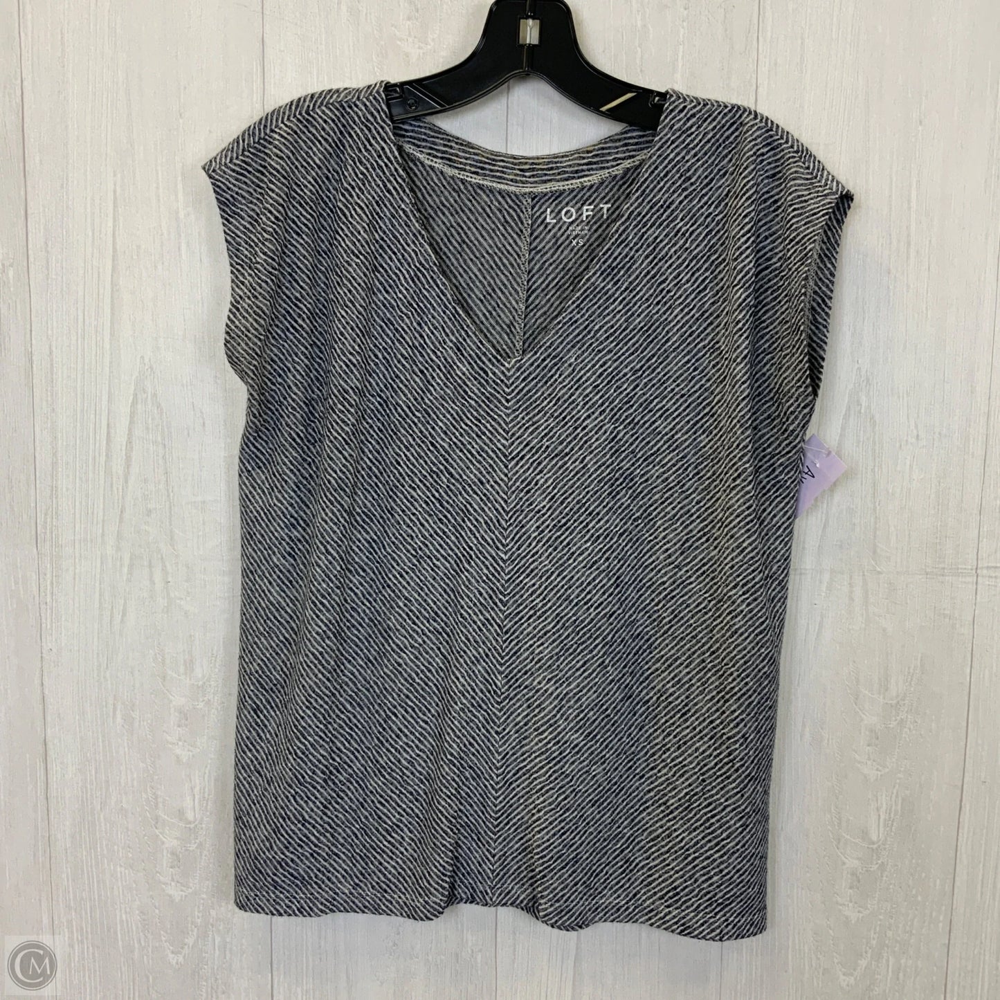 Top Short Sleeve By Loft In Navy, Size: Xs