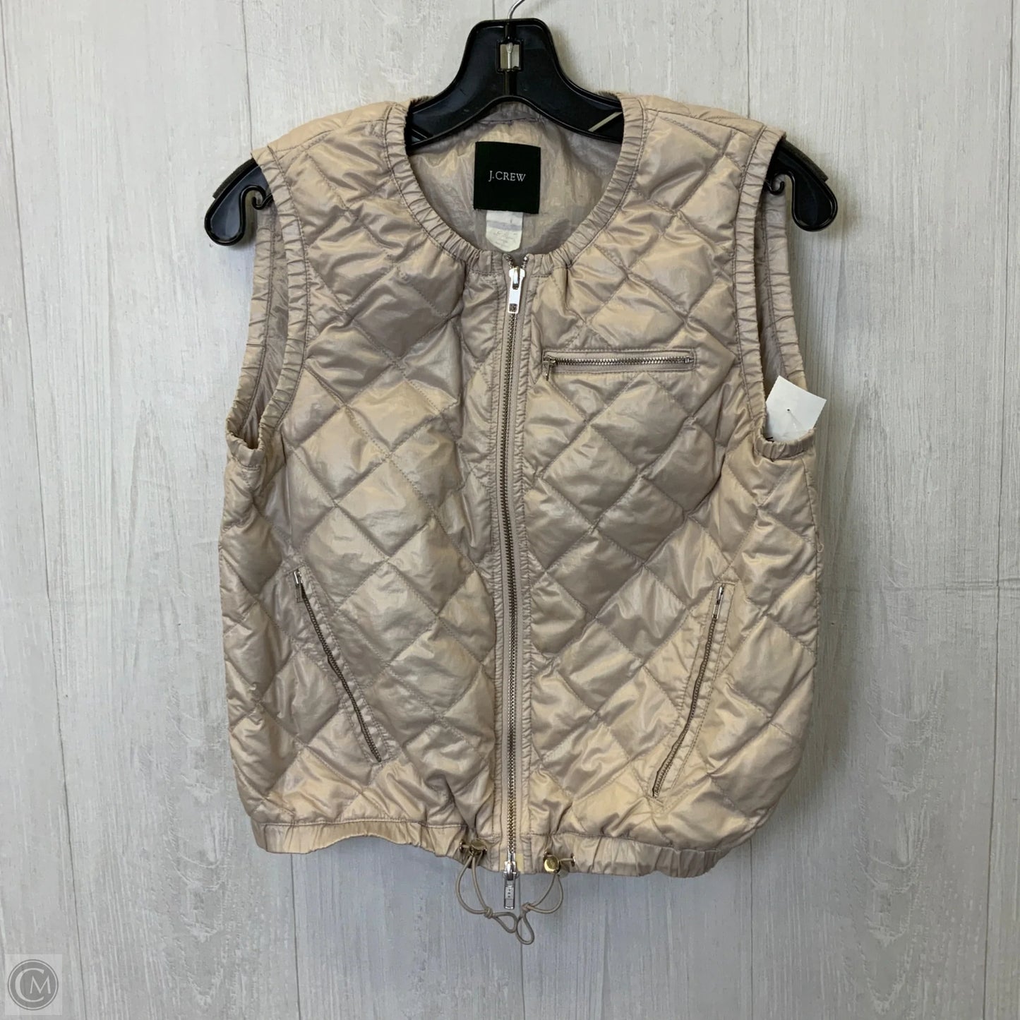 Vest Puffer & Quilted By J. Crew In Taupe, Size: Xs