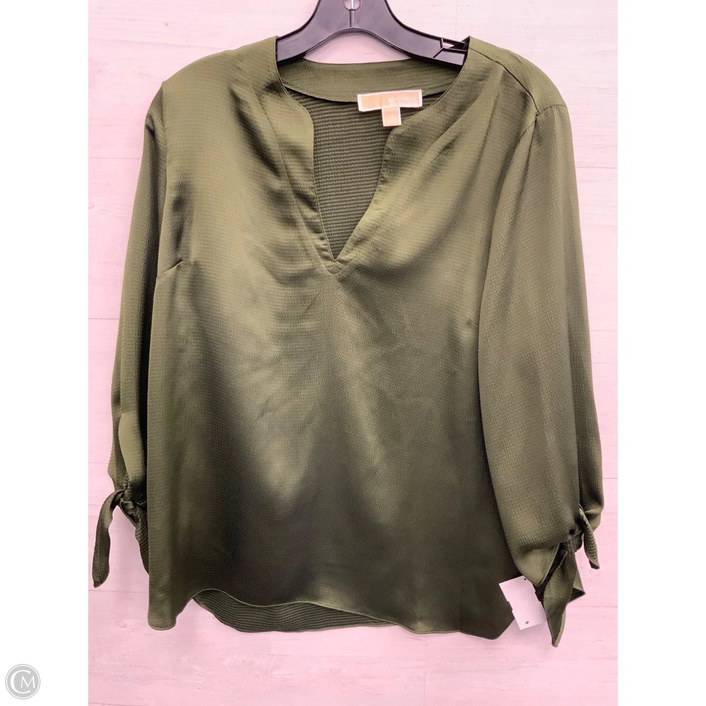 Top Long Sleeve Designer By Michael Kors In Green, Size: M